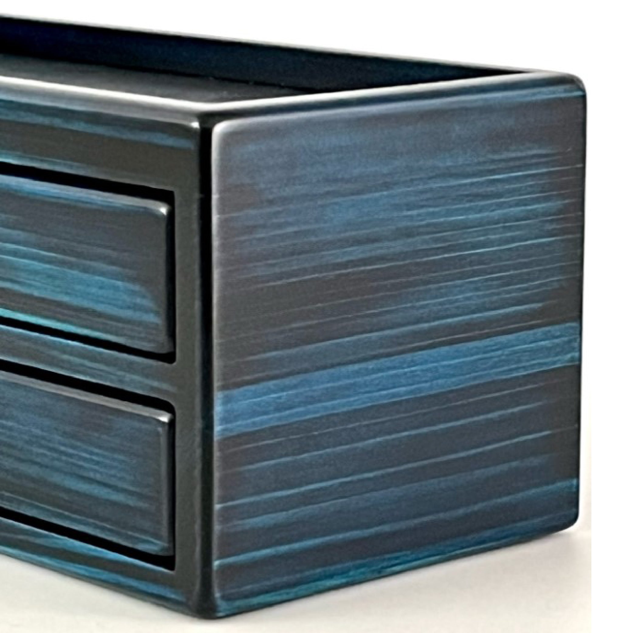 Wooden 8 Fountain Pen Box Blue