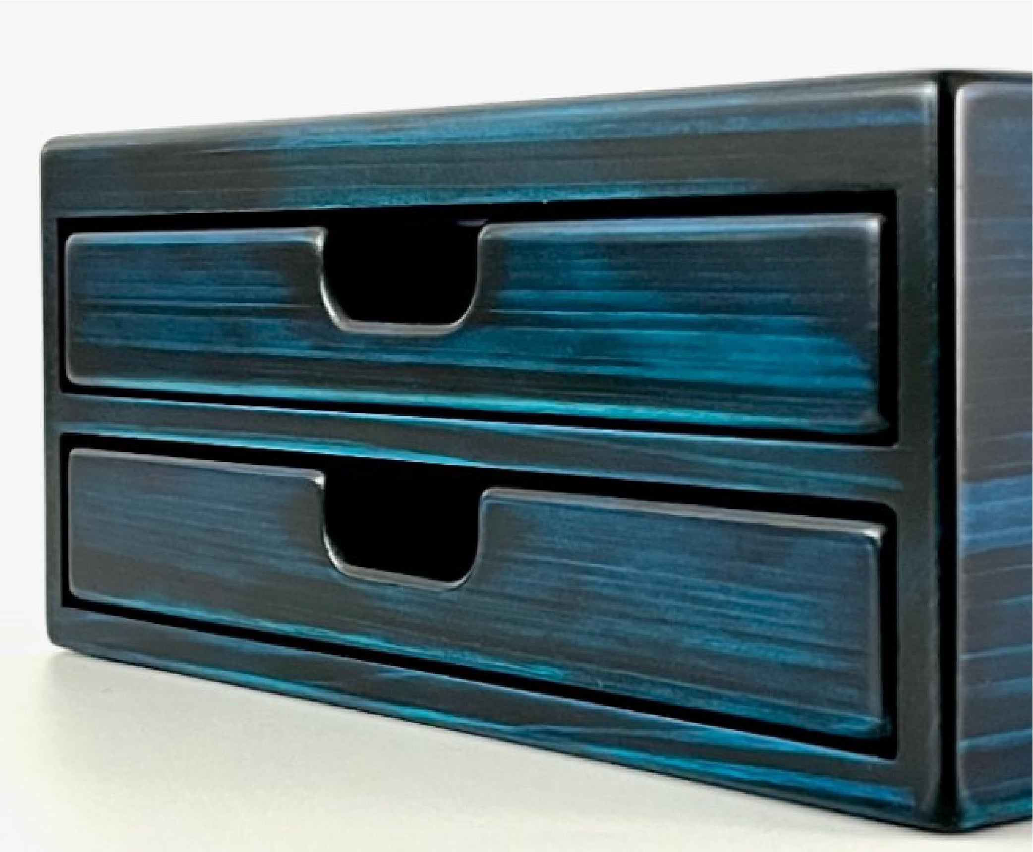 Wooden 8 Fountain Pen Box Blue