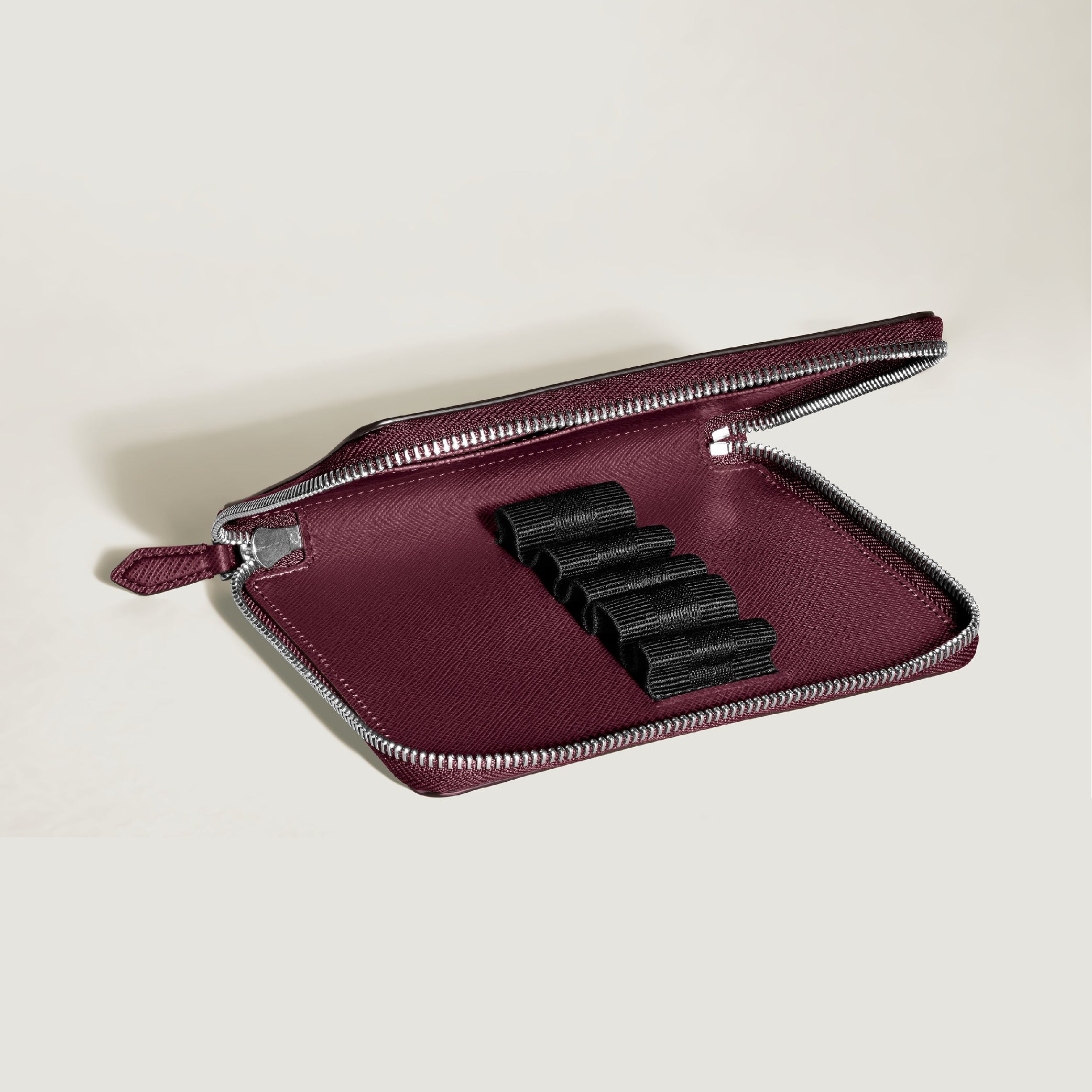 Sartorial 5 Pen Pouch Zip Cassis