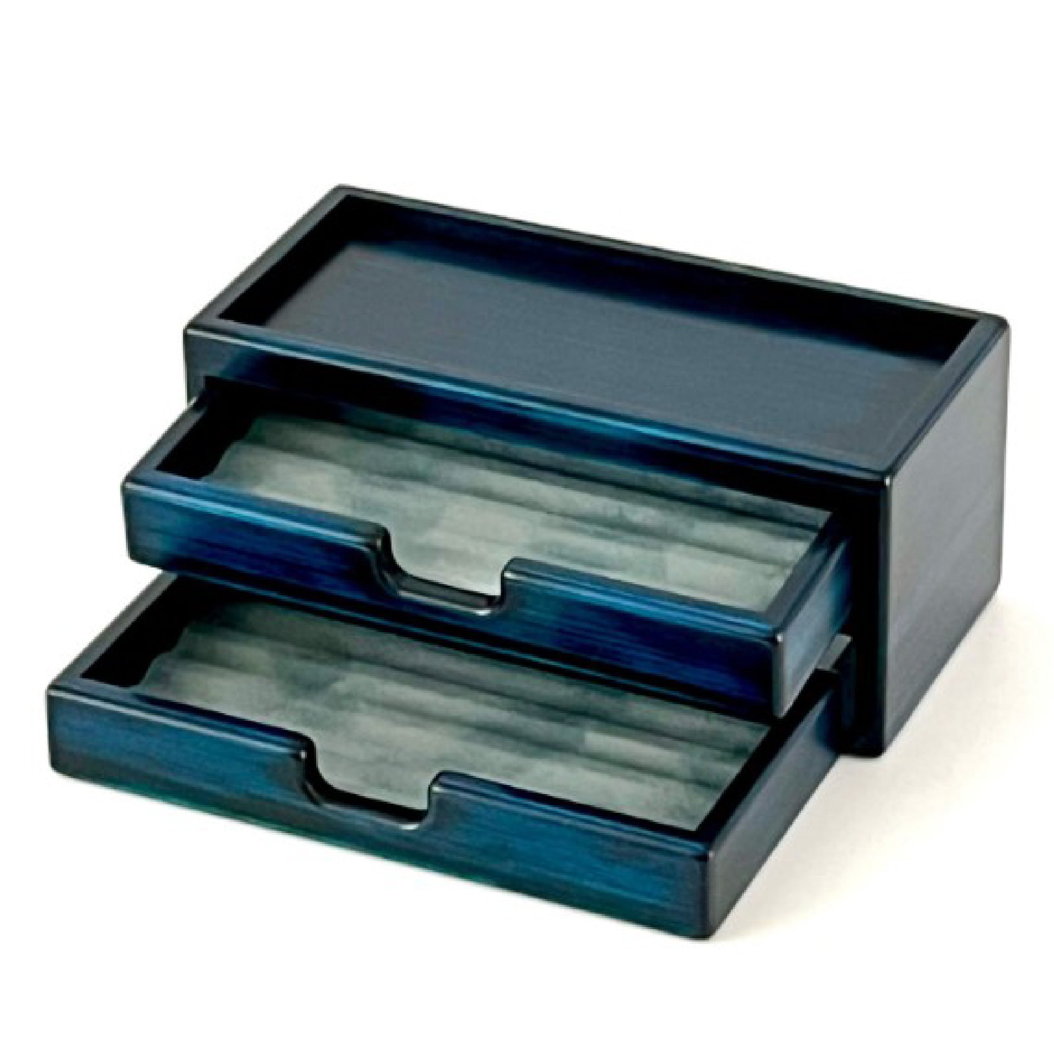Wooden 8 Fountain Pen Box Blue