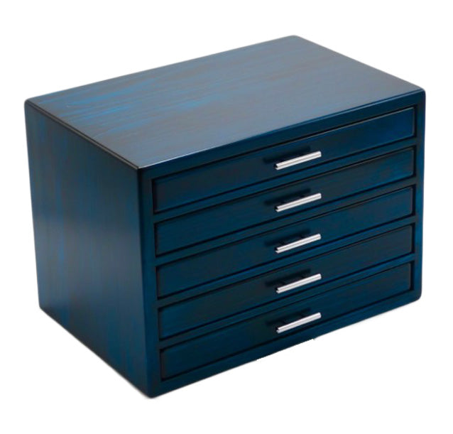 Wooden 60 Fountain Pen Box Blue