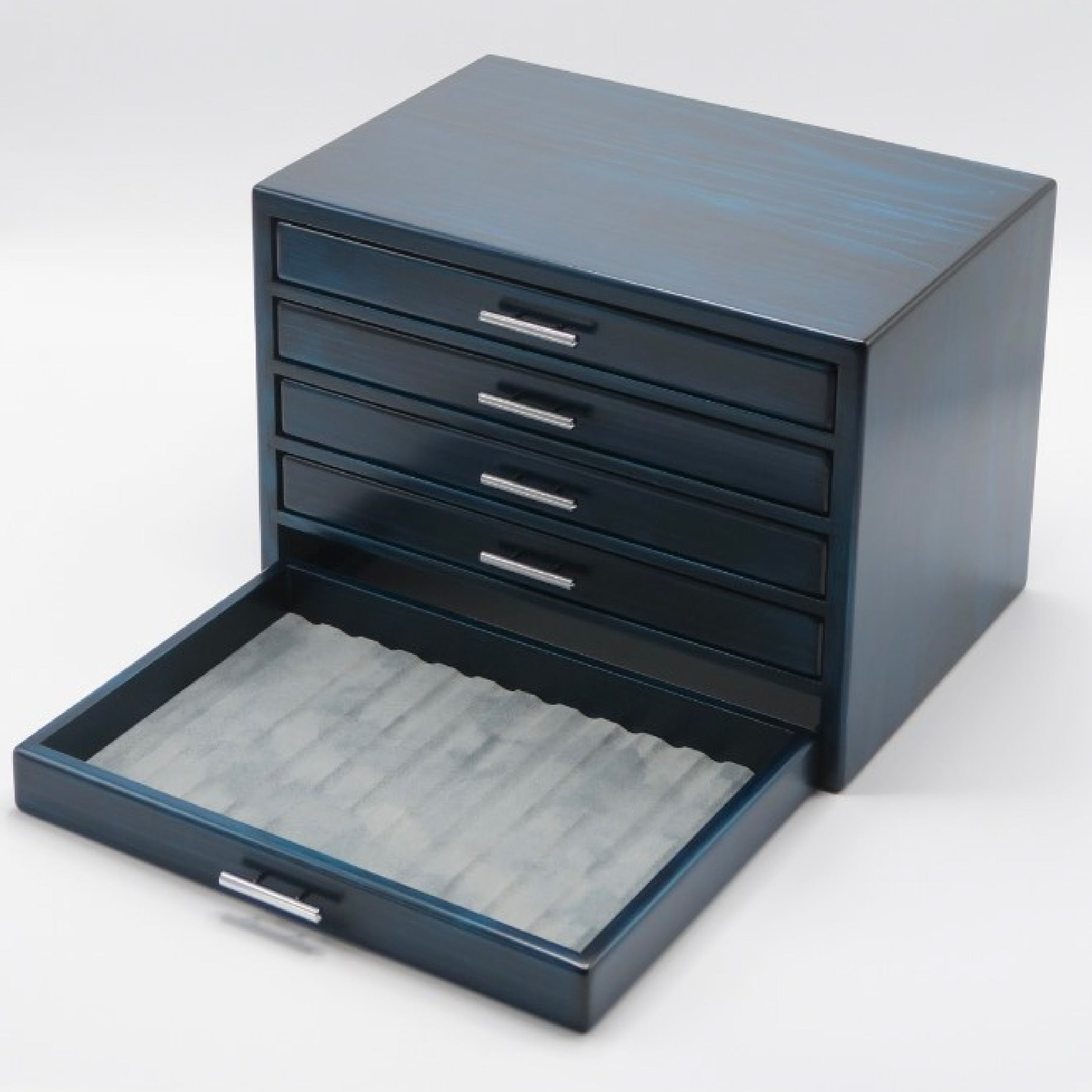 Wooden 60 Fountain Pen Box Blue