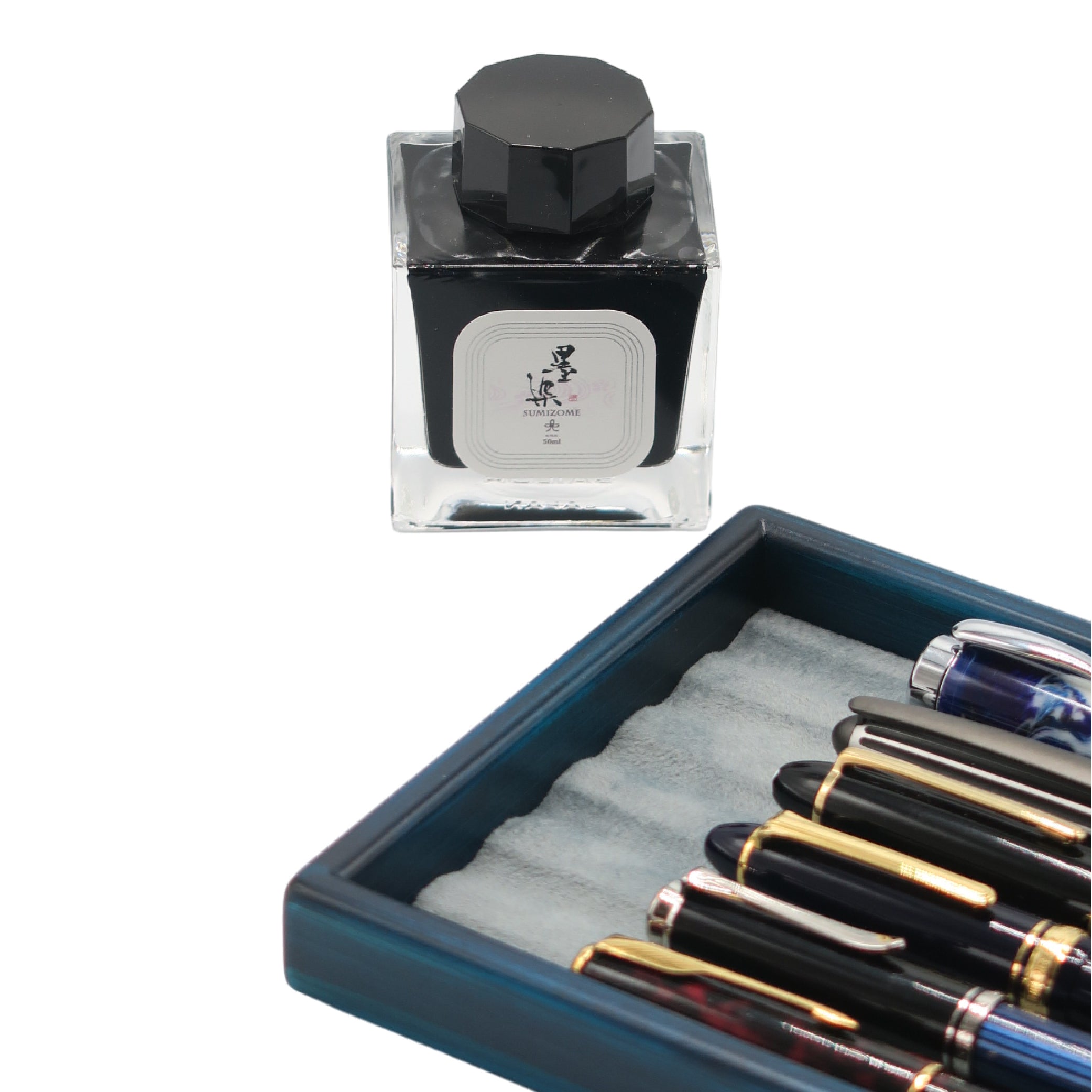 Wooden Small Pen Tray Blue