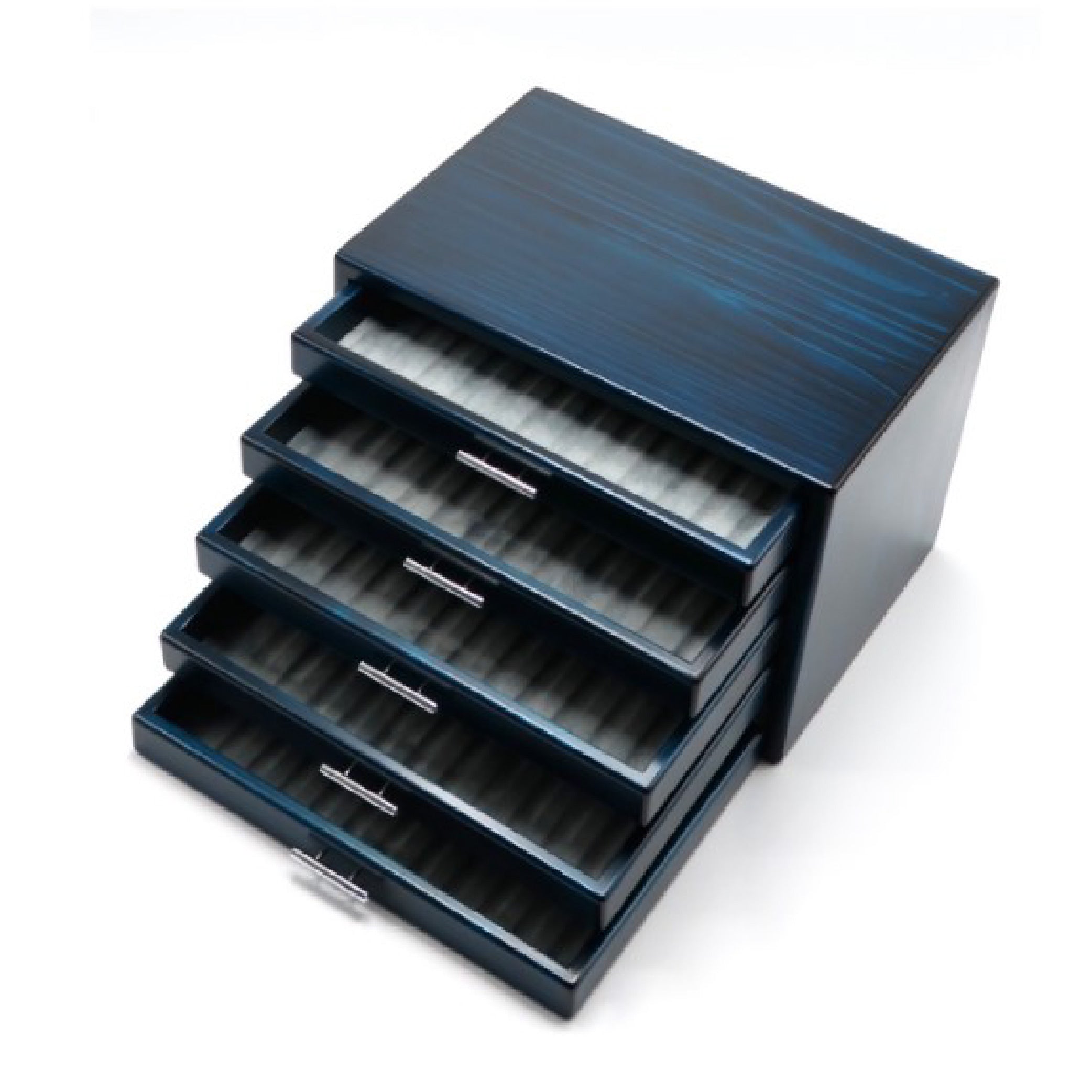 Wooden 60 Fountain Pen Box Blue