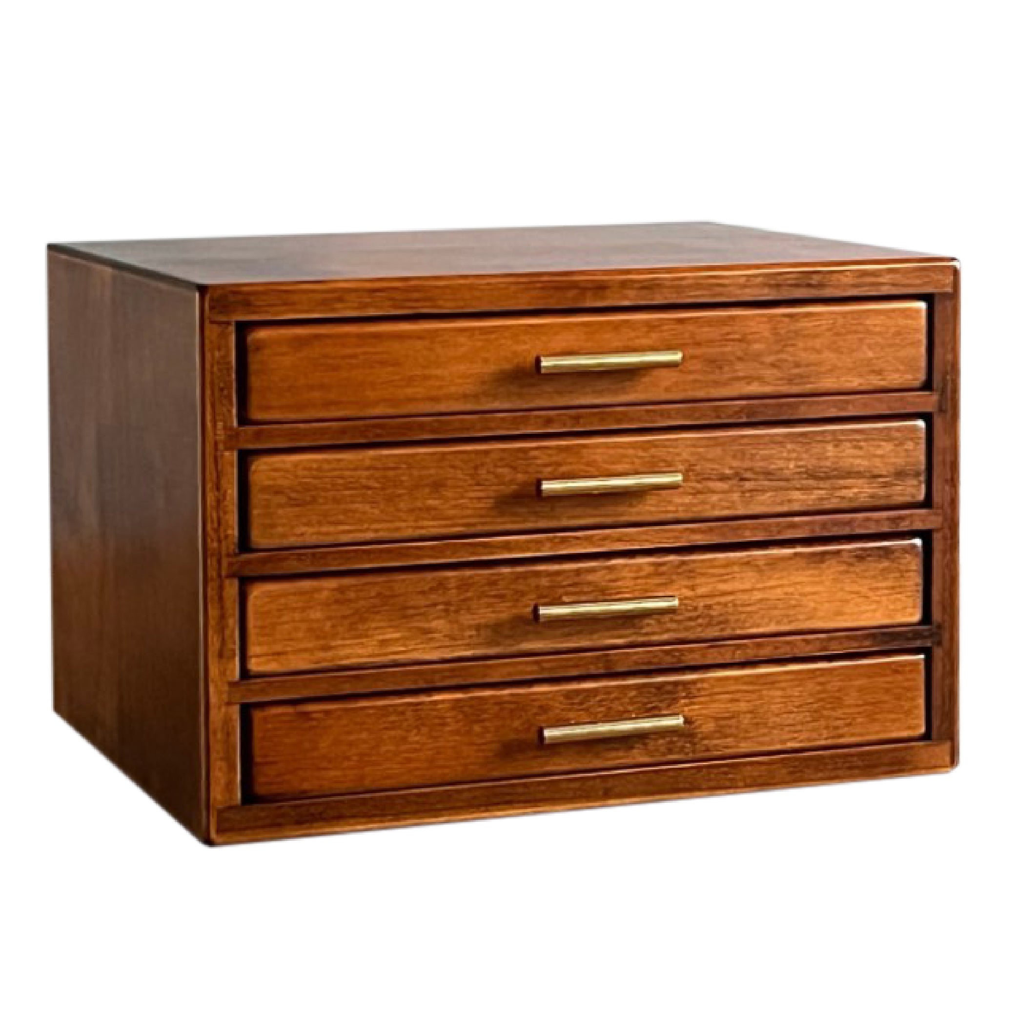 Wooden 40 Fountain Pen Lidless Box Brown
