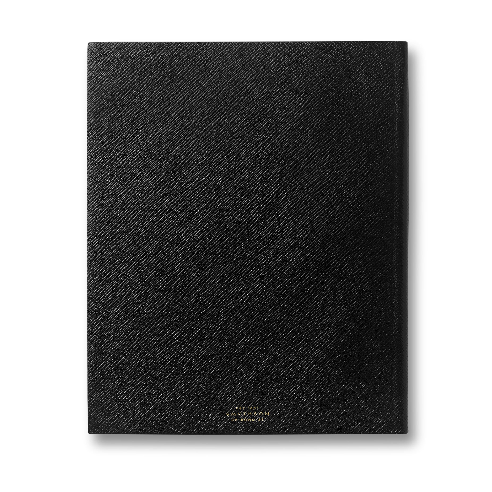 Plain Paged Portobello Notebook in Black Panama