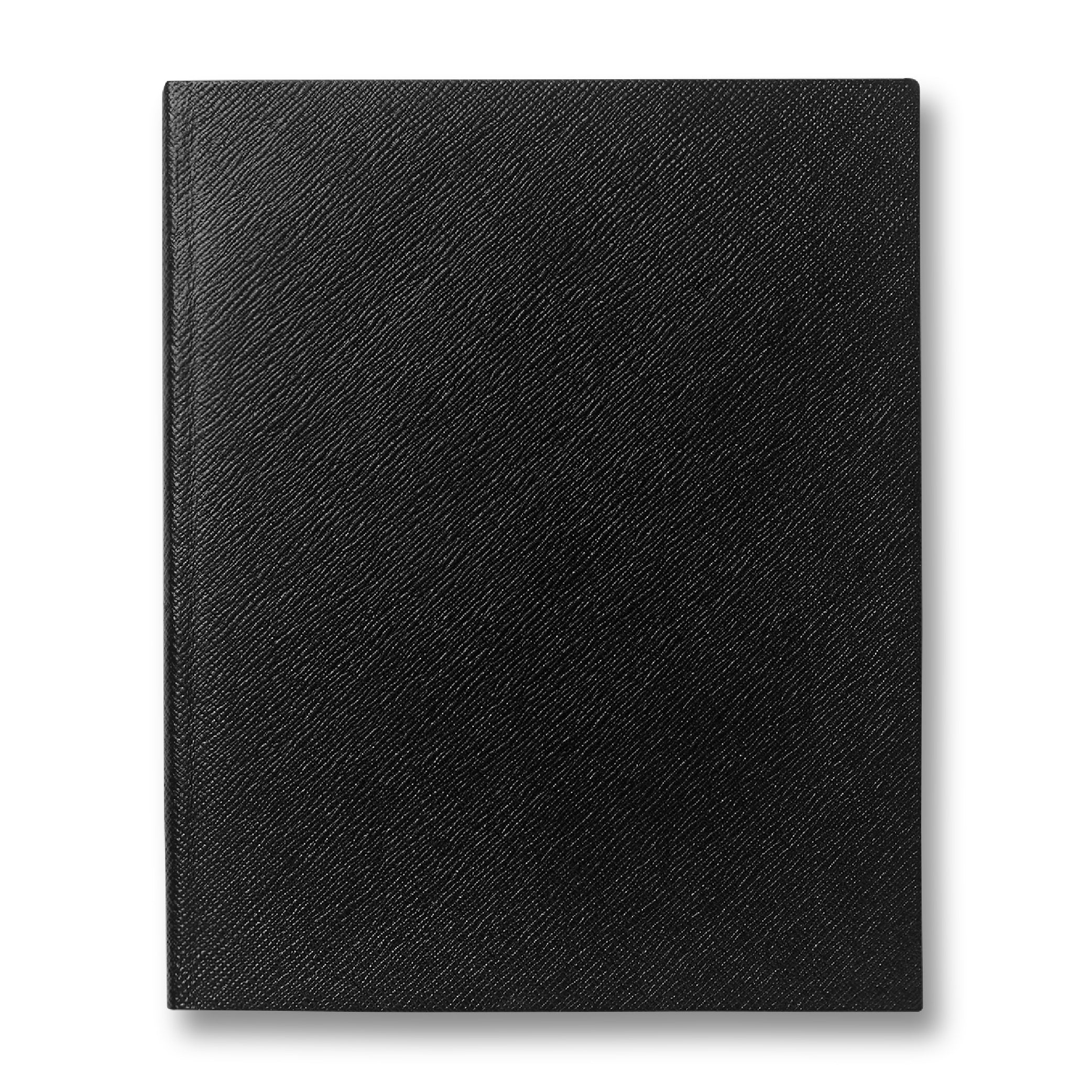 Plain Paged Portobello Notebook in Black Panama