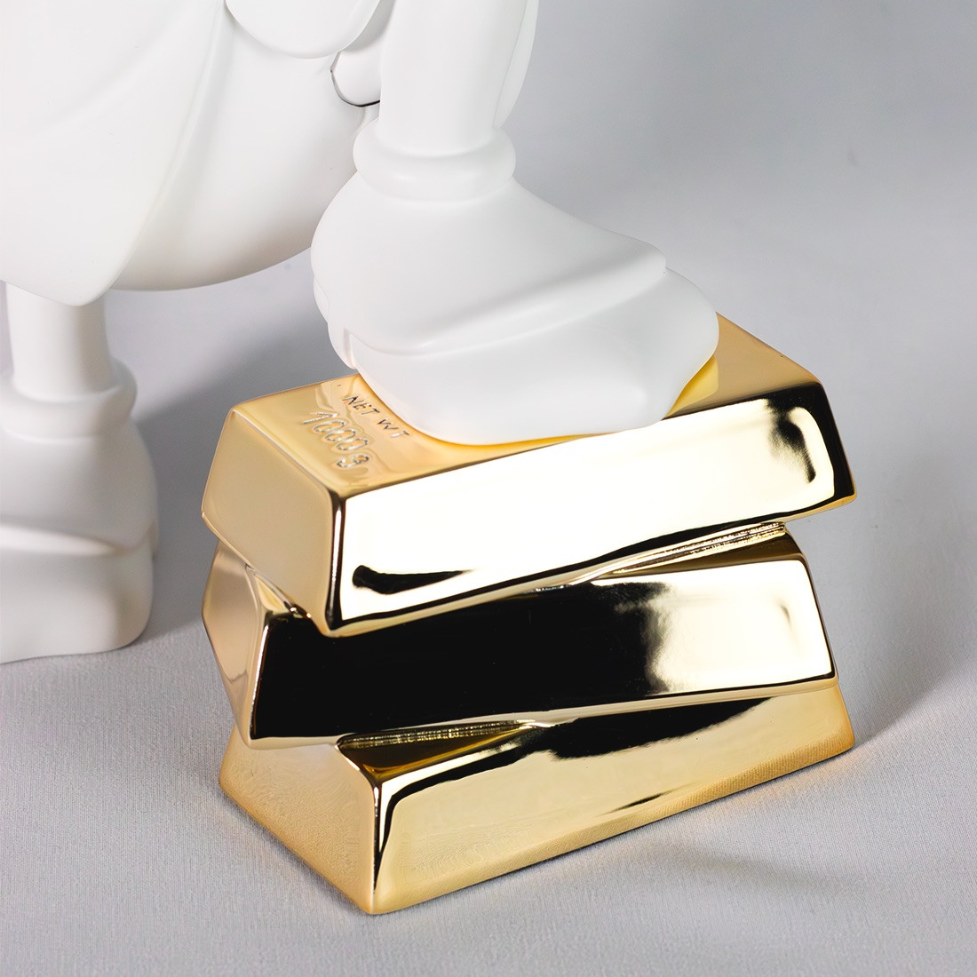 Uncle Scrooge Ingots Matte White and Chromed Gold - 30CM