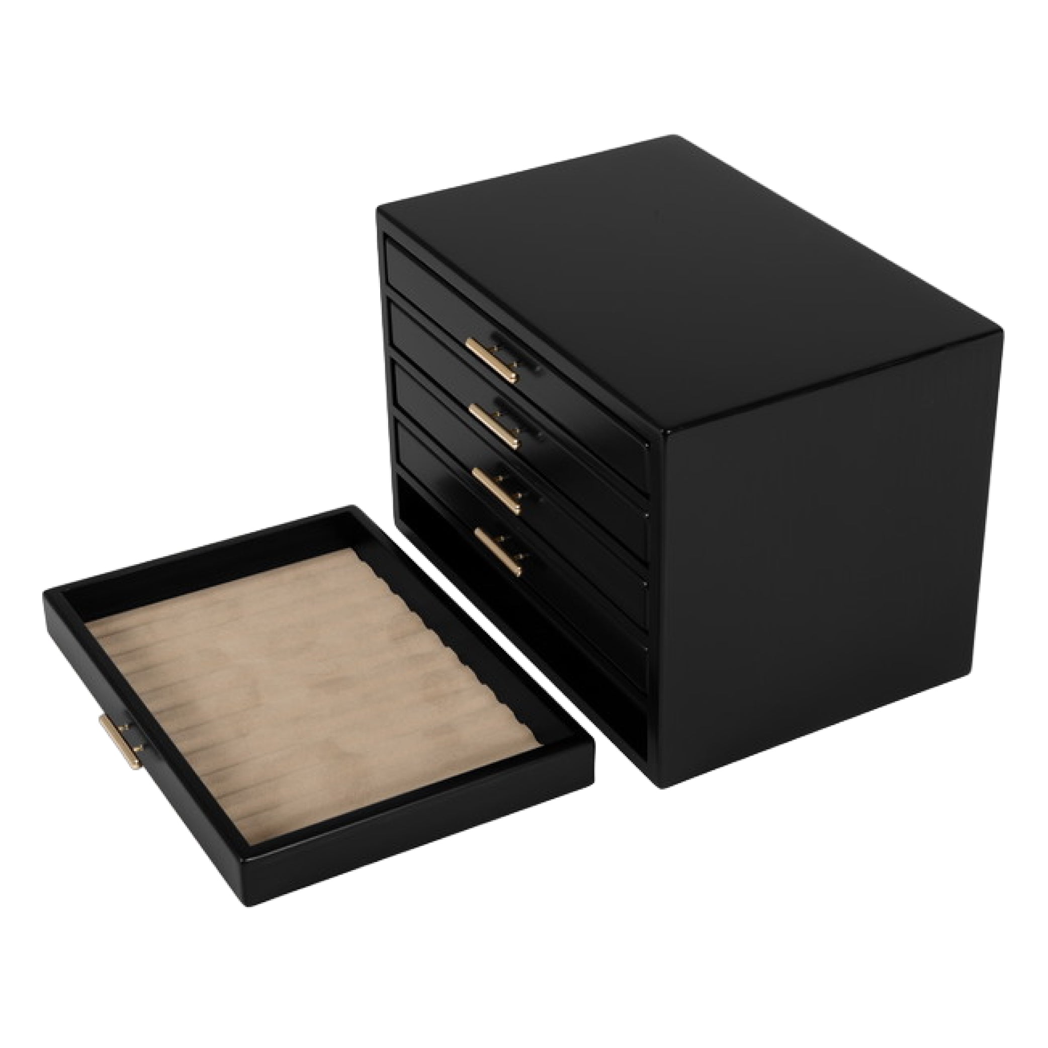 Wooden 60 Fountain Pen Lidless Box Black