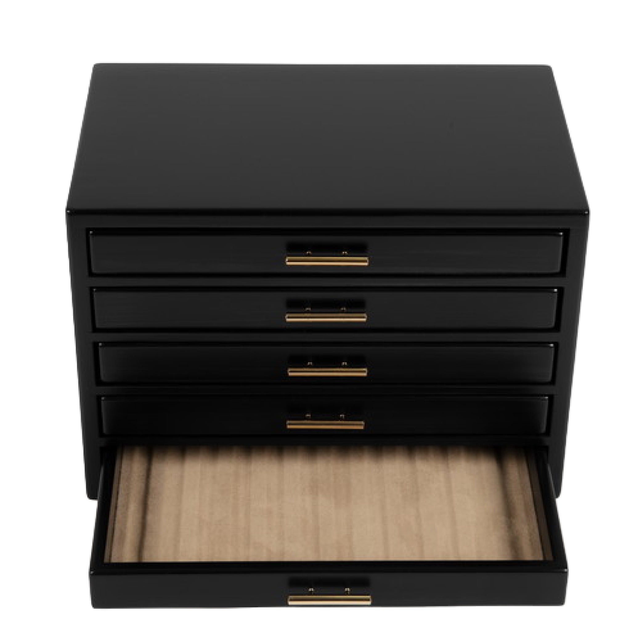 Wooden 60 Fountain Pen Lidless Box Black