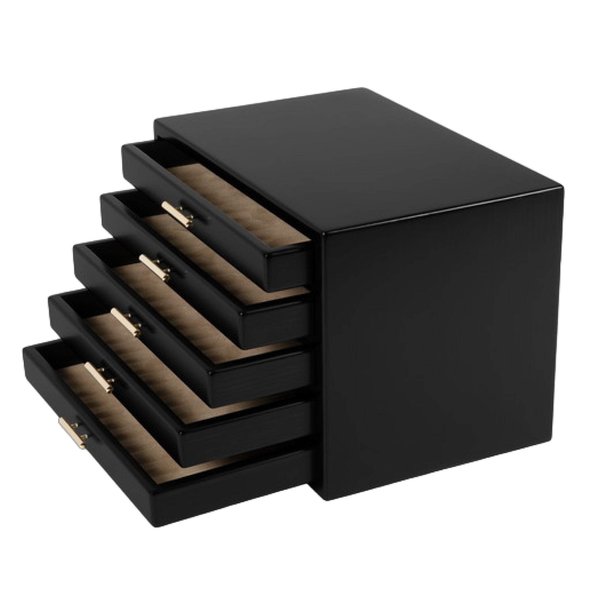 Wooden 60 Fountain Pen Lidless Box Black