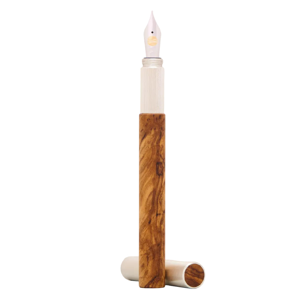 Longcap Olive & Silver Fountain Pen