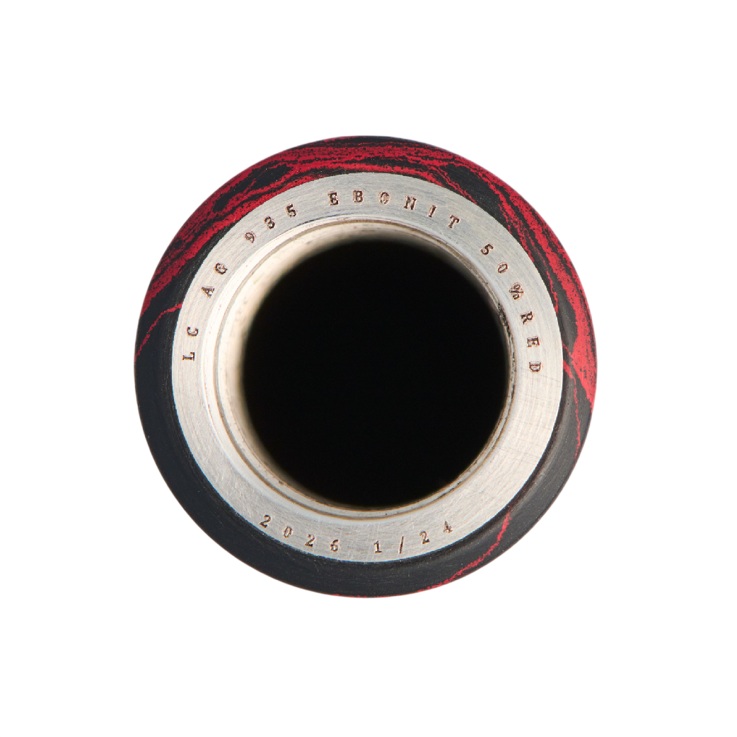 Longcap Ebonite Red & Silver Fountain Pen