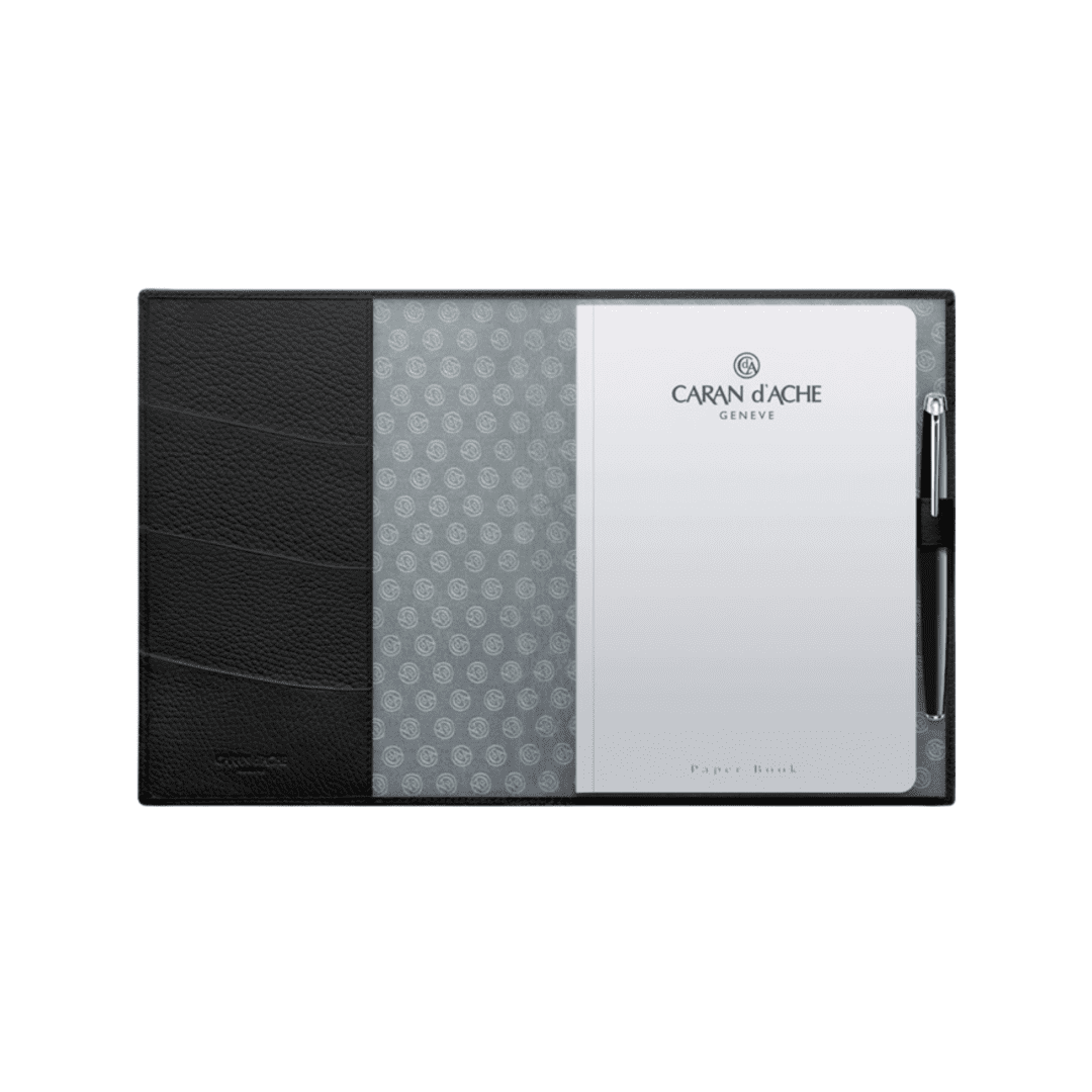 Léman Black Leather Notebook A5