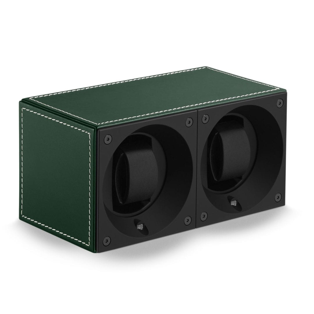 SWISS KUBIK Masterbox Duo Green Leather / White Stitches