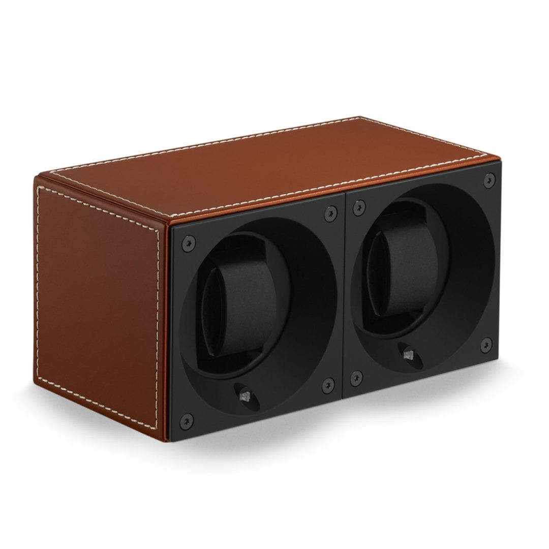 SWISS KUBIK Masterbox Duo Honey Leather / White Stitches