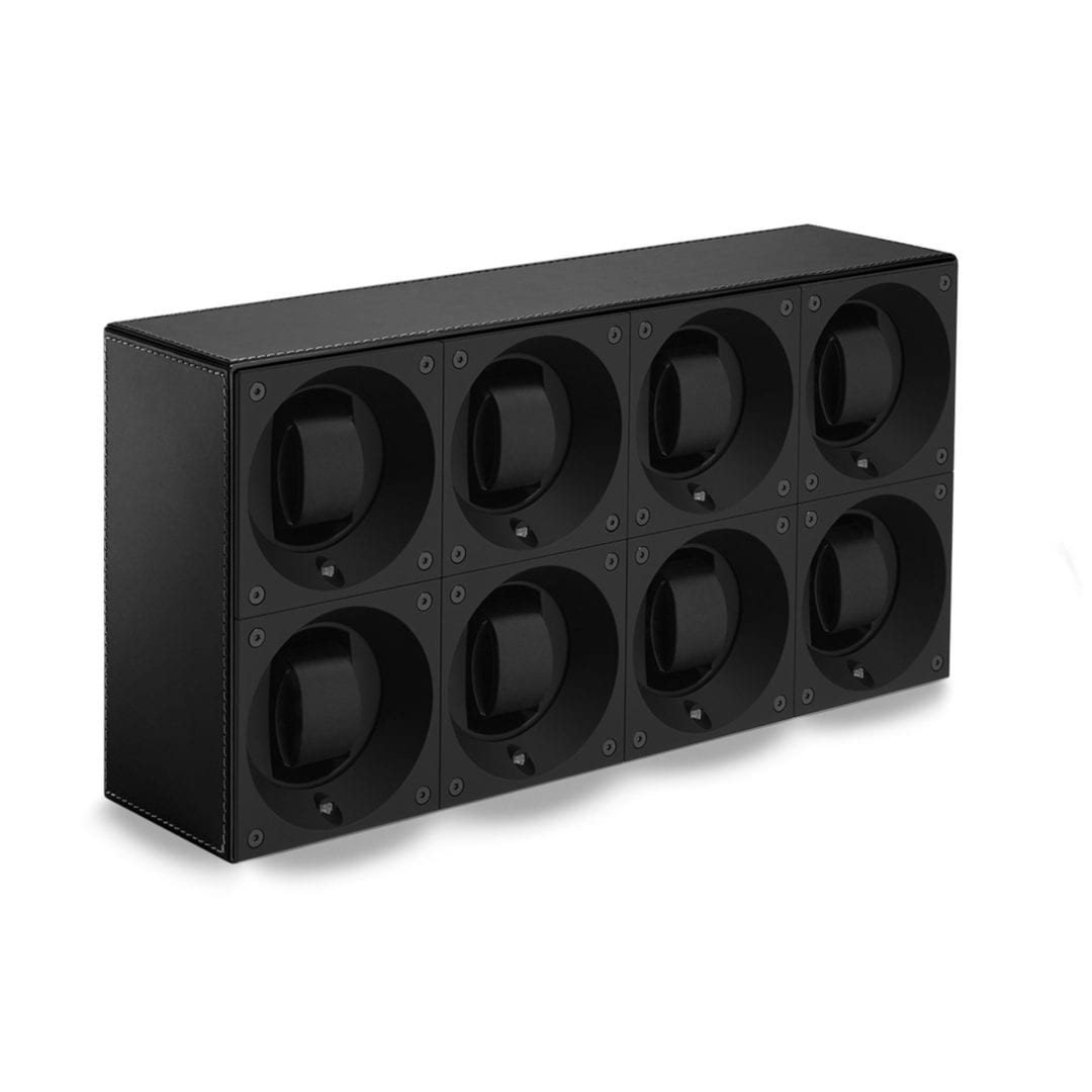 SWISS KUBIK Masterbox Octuple Black Leather / White Stitches