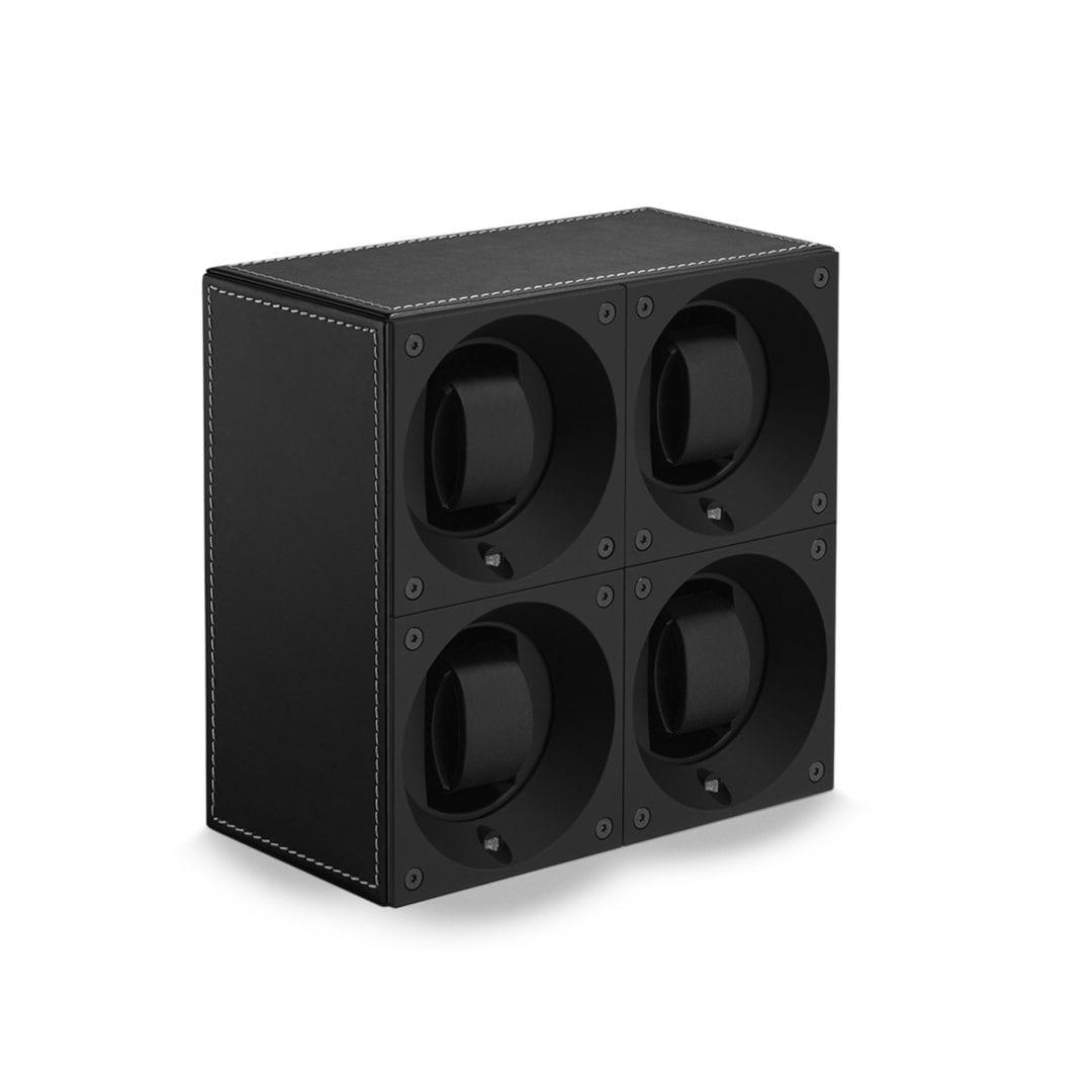SWISS KUBIK Masterbox Quattro Black Leather / White Stitches