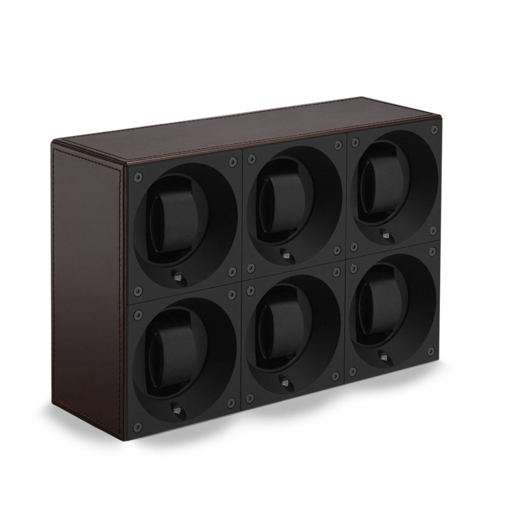 SWISS KUBIK Masterbox Sextuple Brown Leather
