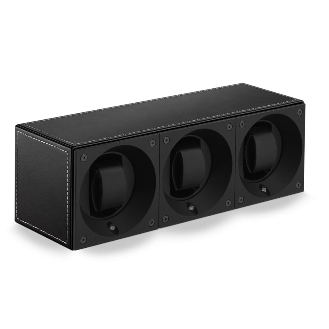 SWISS KUBIK Masterbox Trio Black Leather / White Stitches