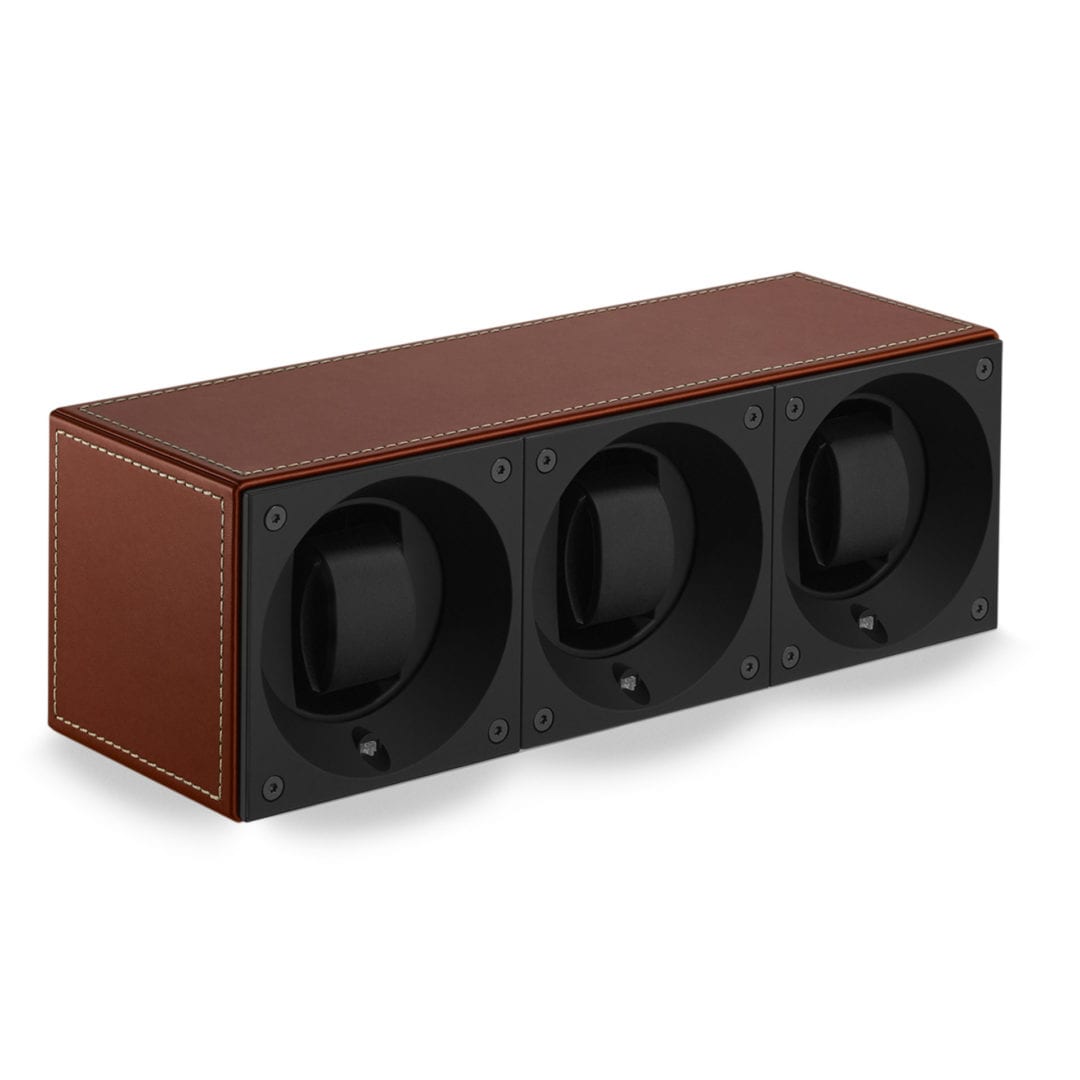 SWISS KUBIK Masterbox Trio Honey Leather / White Stitches