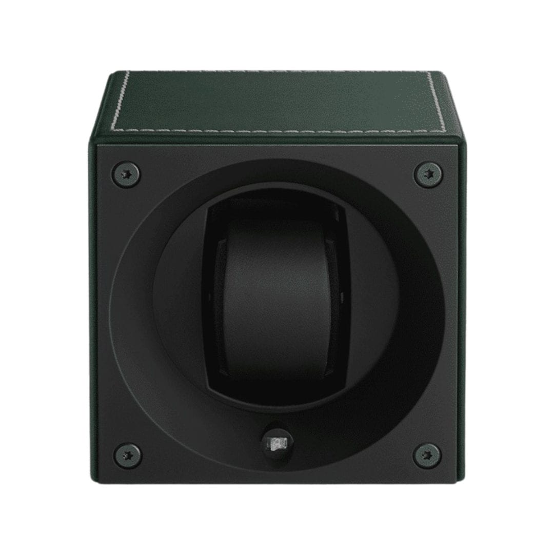 SWISS KUBIK Masterbox Green Leather / White Stitches