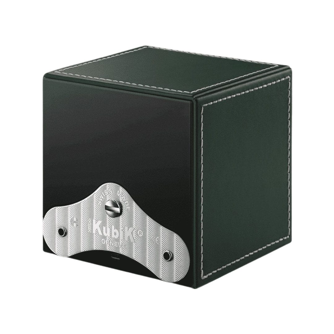 SWISS KUBIK Masterbox Green Leather / White Stitches