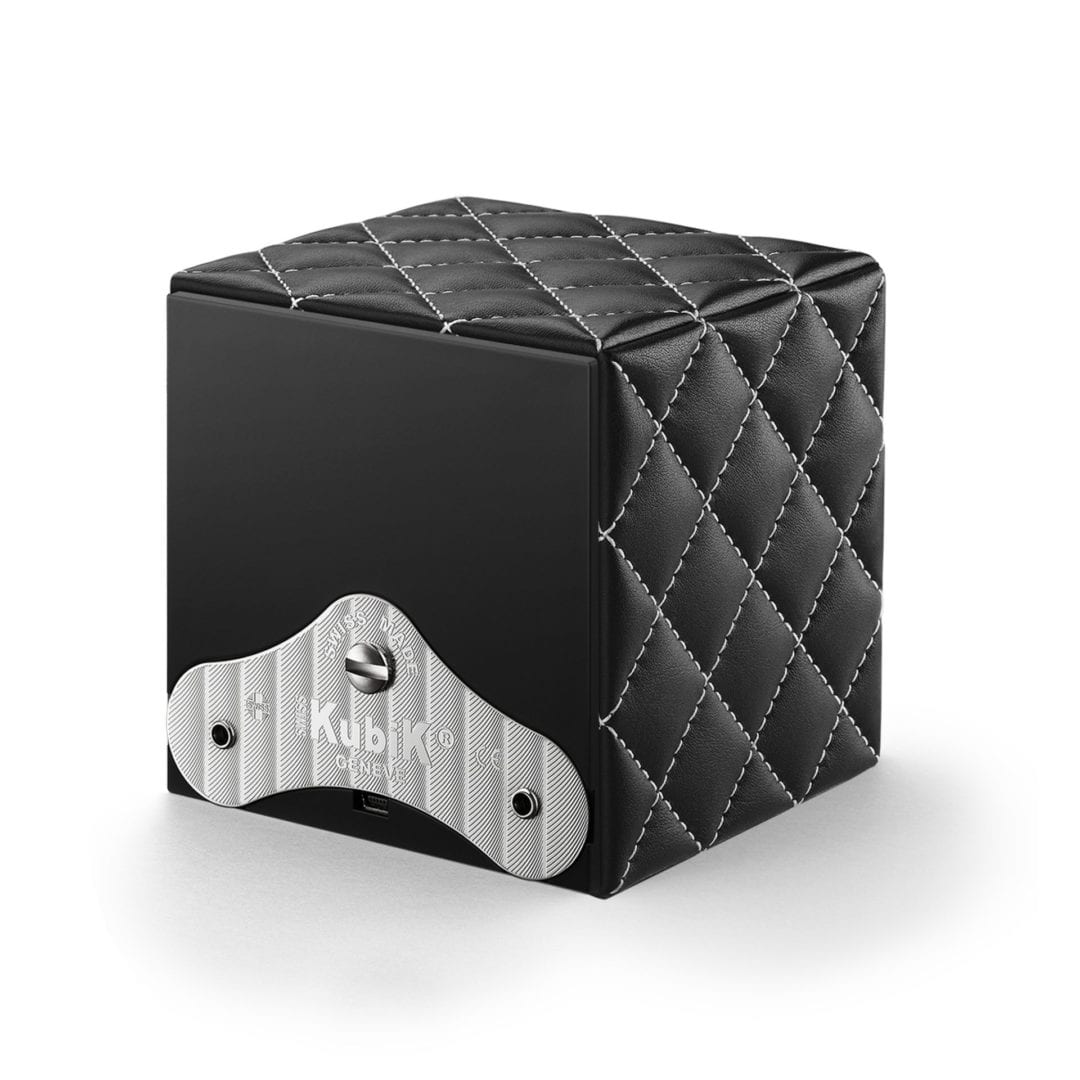 SWISS KUBIK Masterbox Couture Black / White Stitches Watch Winder