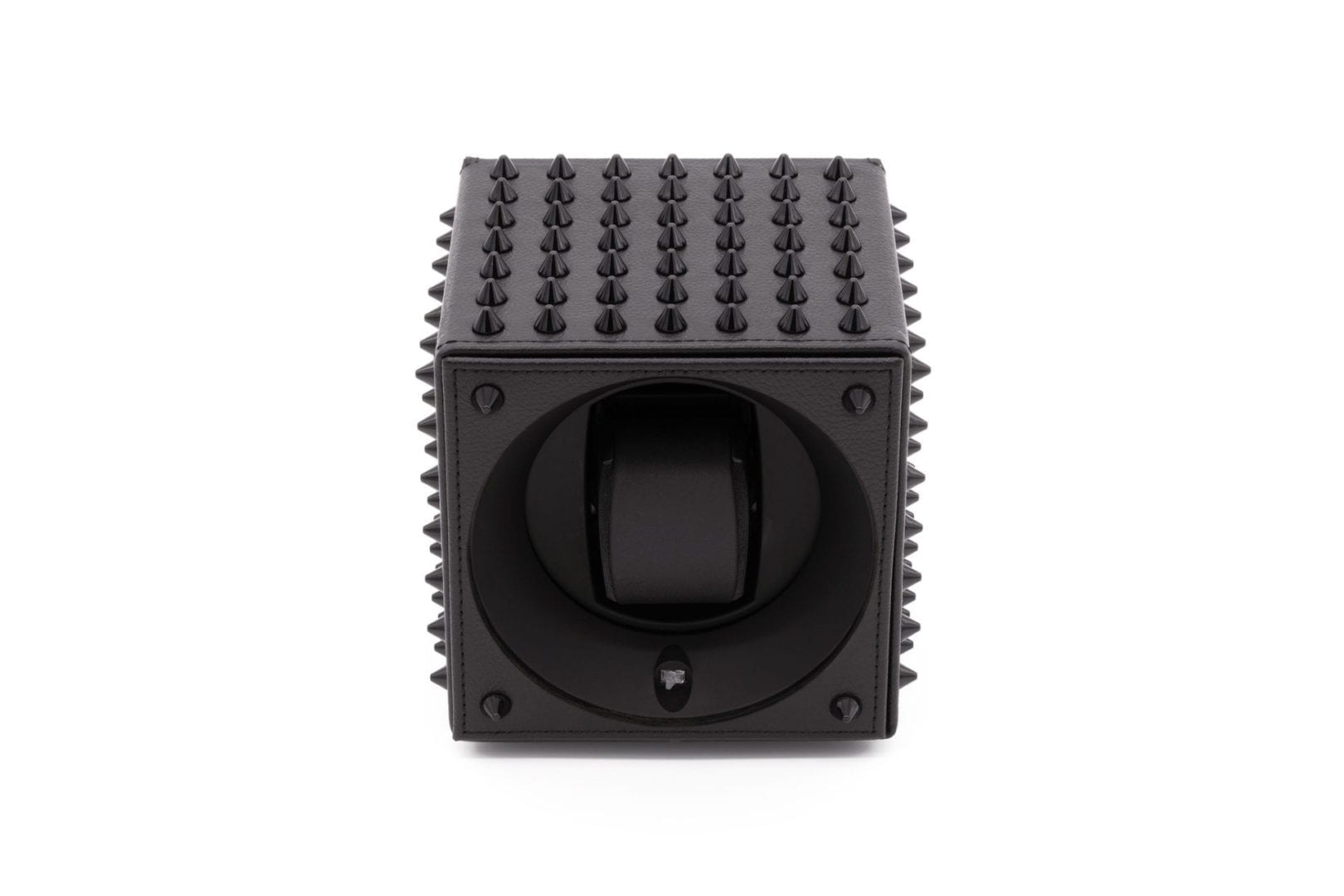SWISS KUBIK Masterbox Spikes Black Leather/ Black Watch Winder