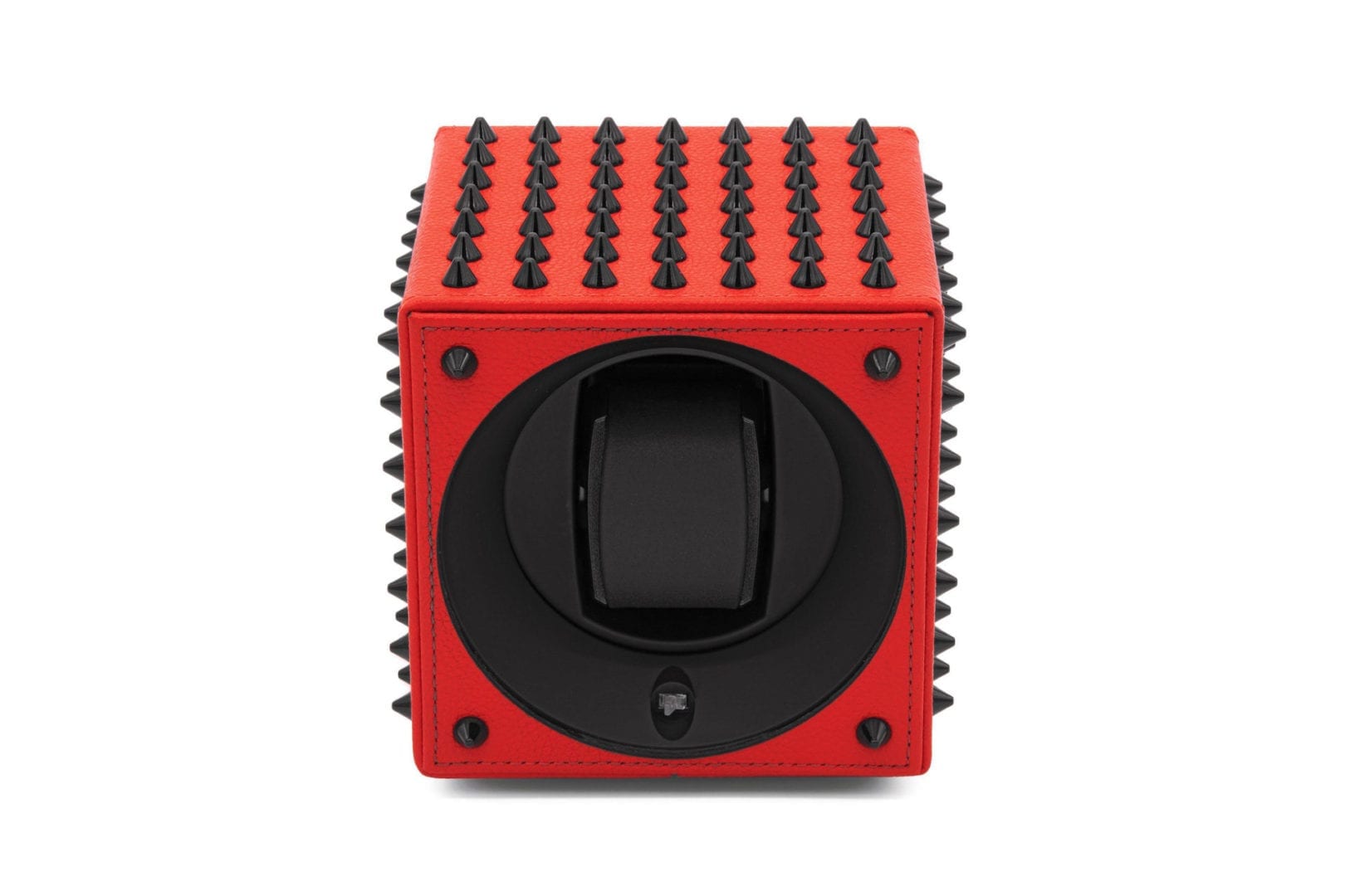 SWISS KUBIK Masterbox Spikes Red Leather/ Black Watch Winder