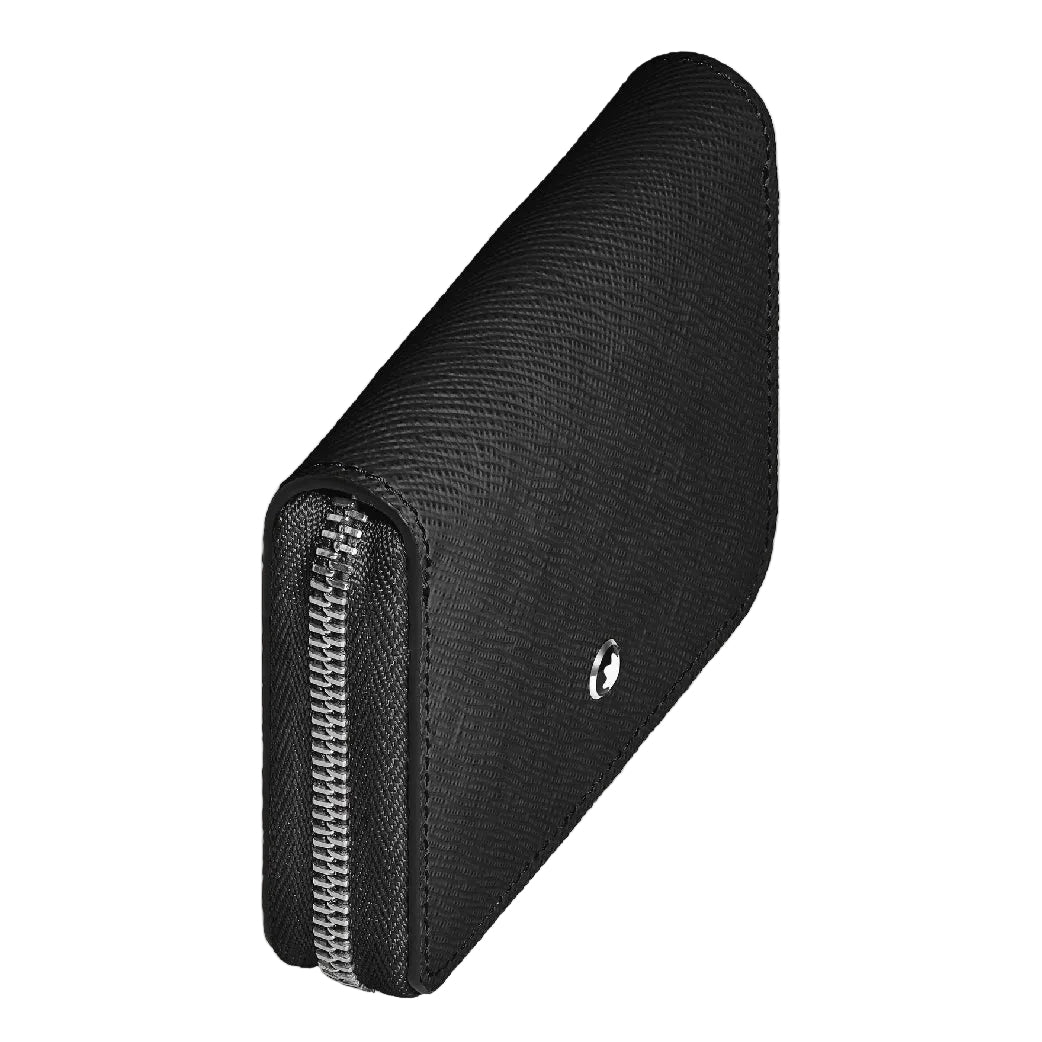 Sartorial Black Mini Wallet with Zip 2cc