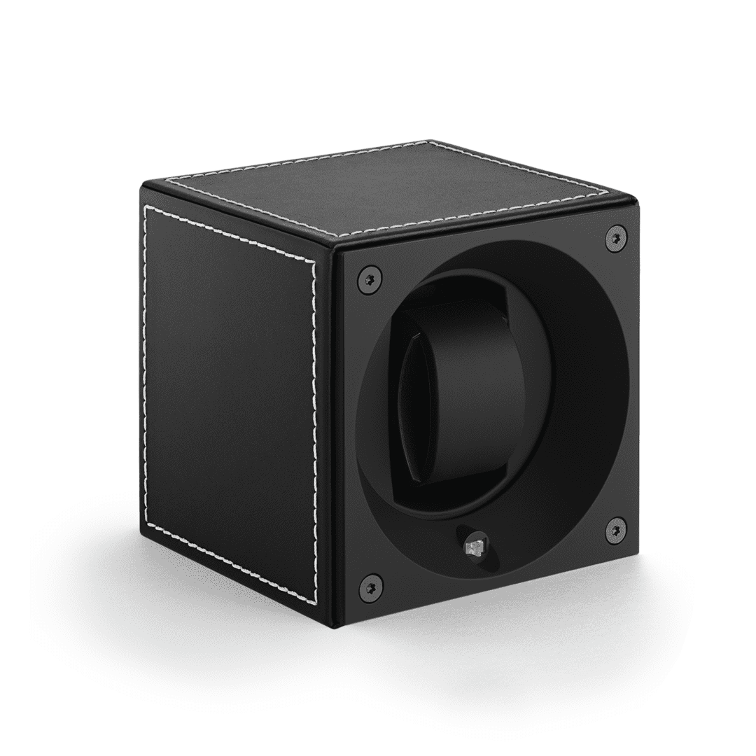 SWISS KUBIK Masterbox Black Leather / White Stitches
