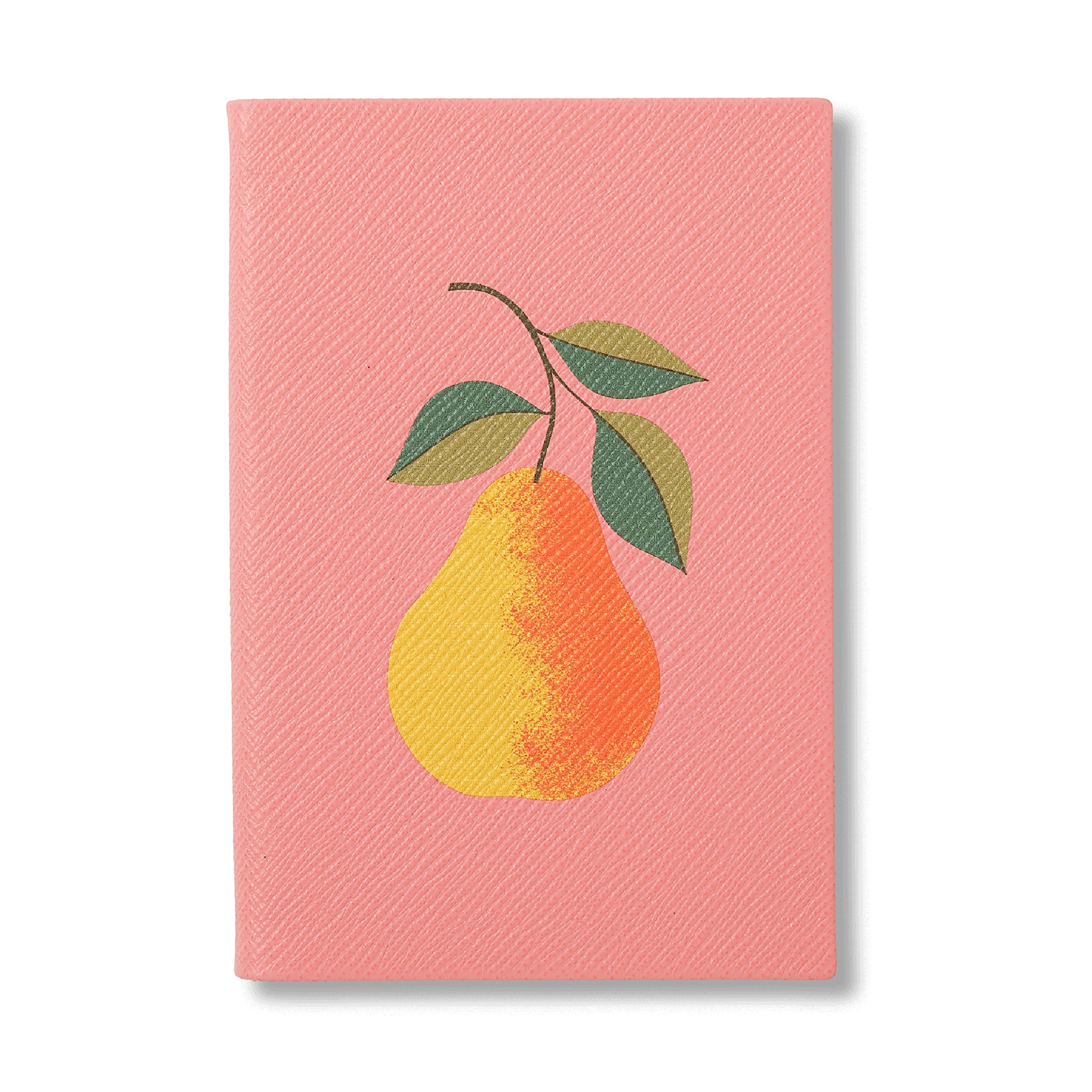 SMYTHSON_Pear Chelsea Notebook in Candy Pink Panama