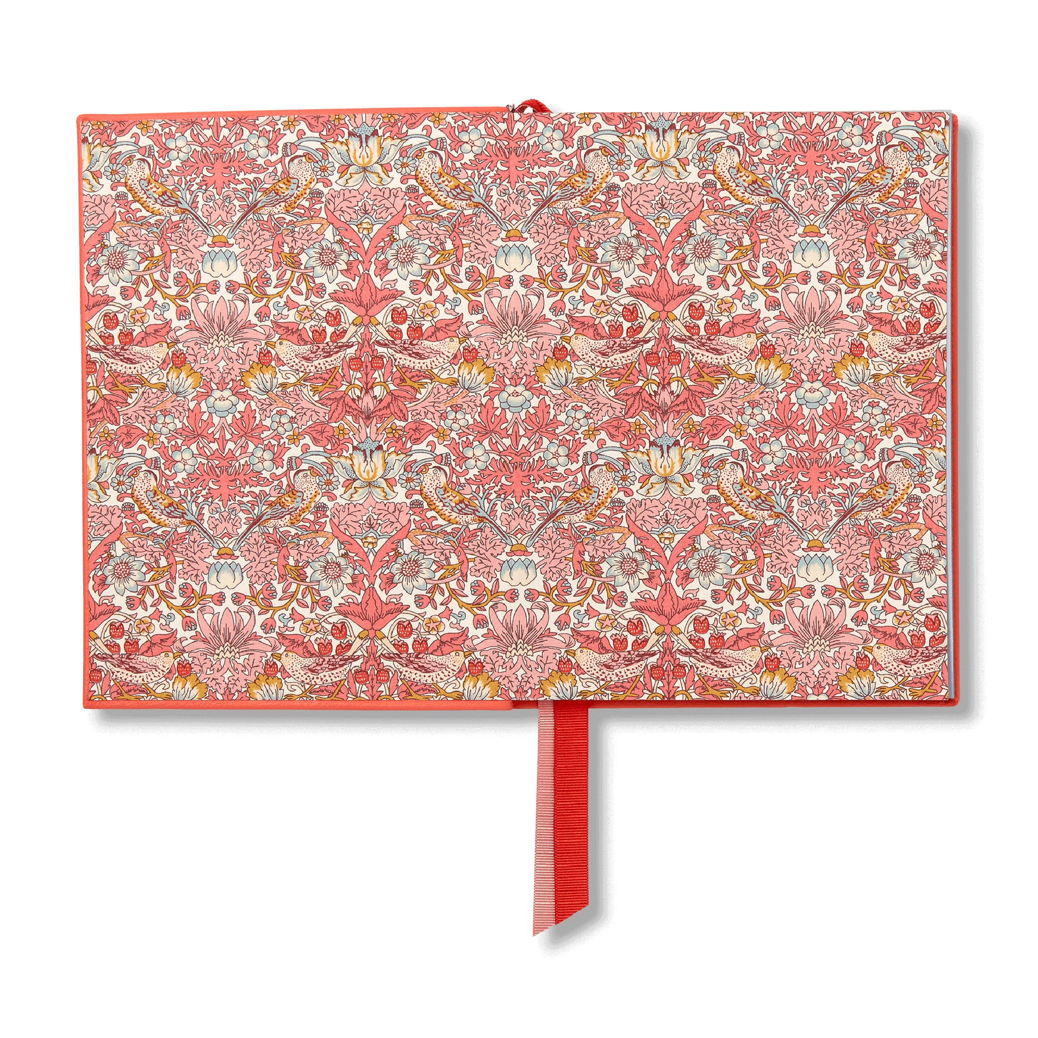 SMYTHSON_Soho Notebook in Liberty Bright Coral Panama_Open Notebook Picture