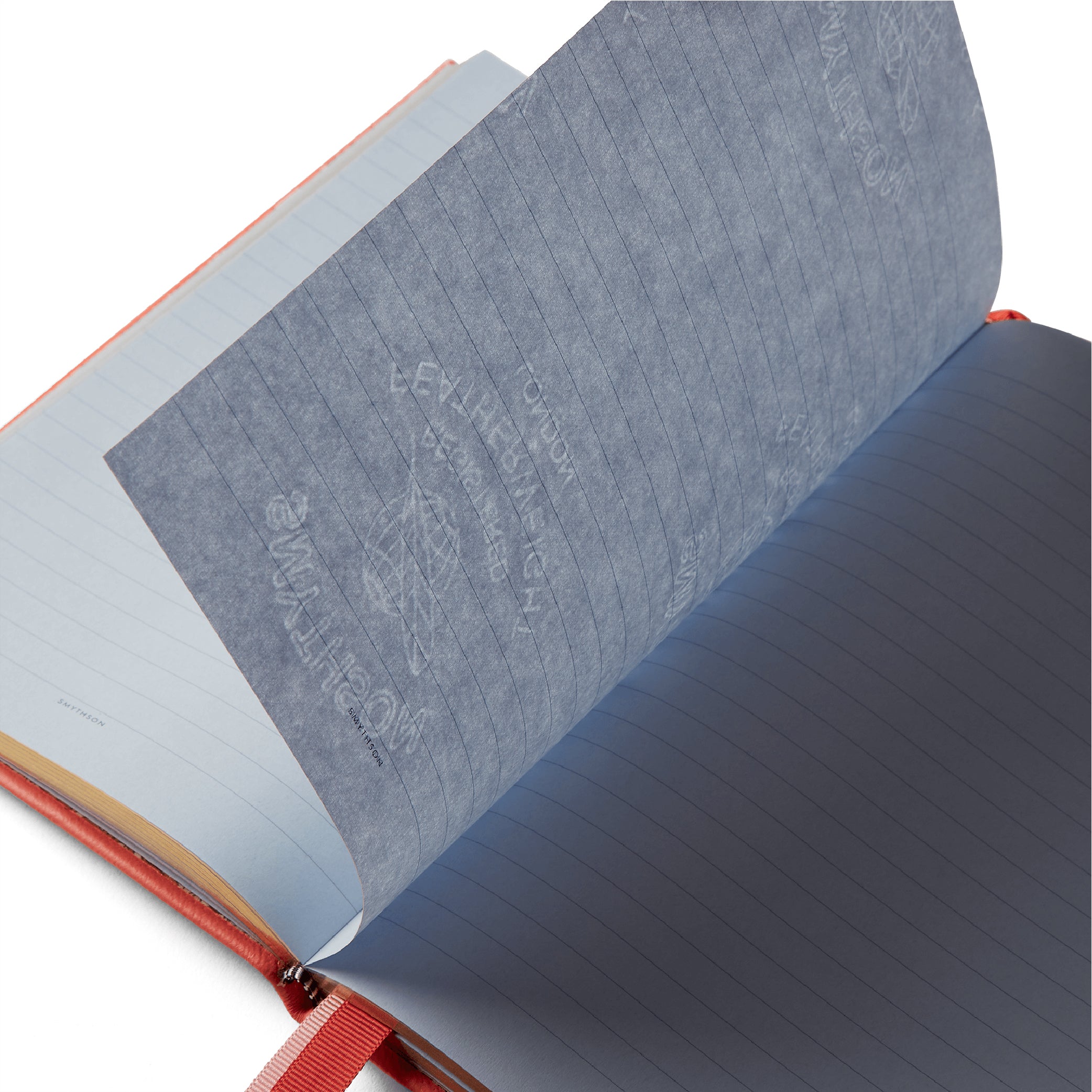 SMYTHSON_Soho Notebook in Liberty Bright Coral Panama_Paper Detail