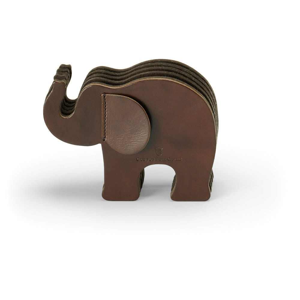 Pen Holder Dark Brown Elephant Big
