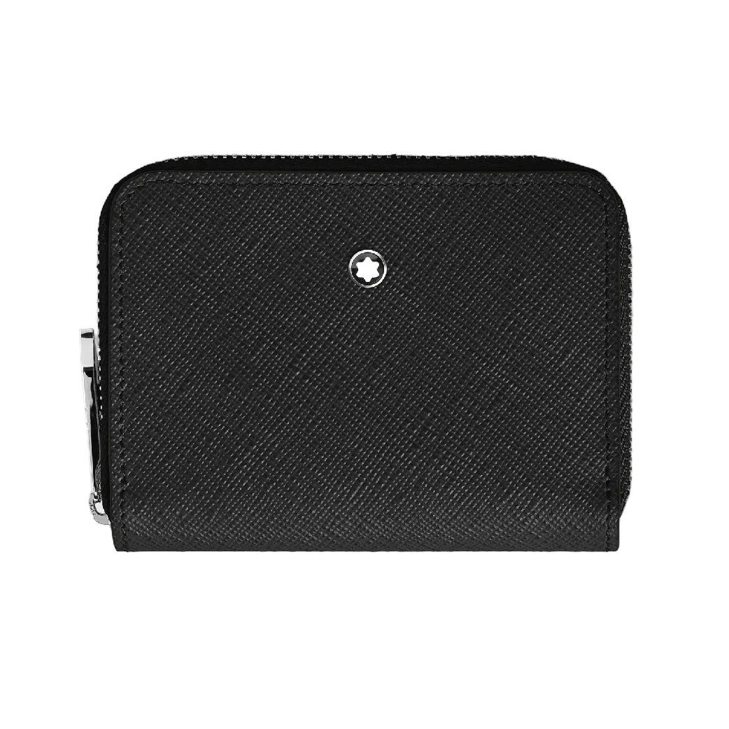 Sartorial Black Mini Wallet with Zip 2cc