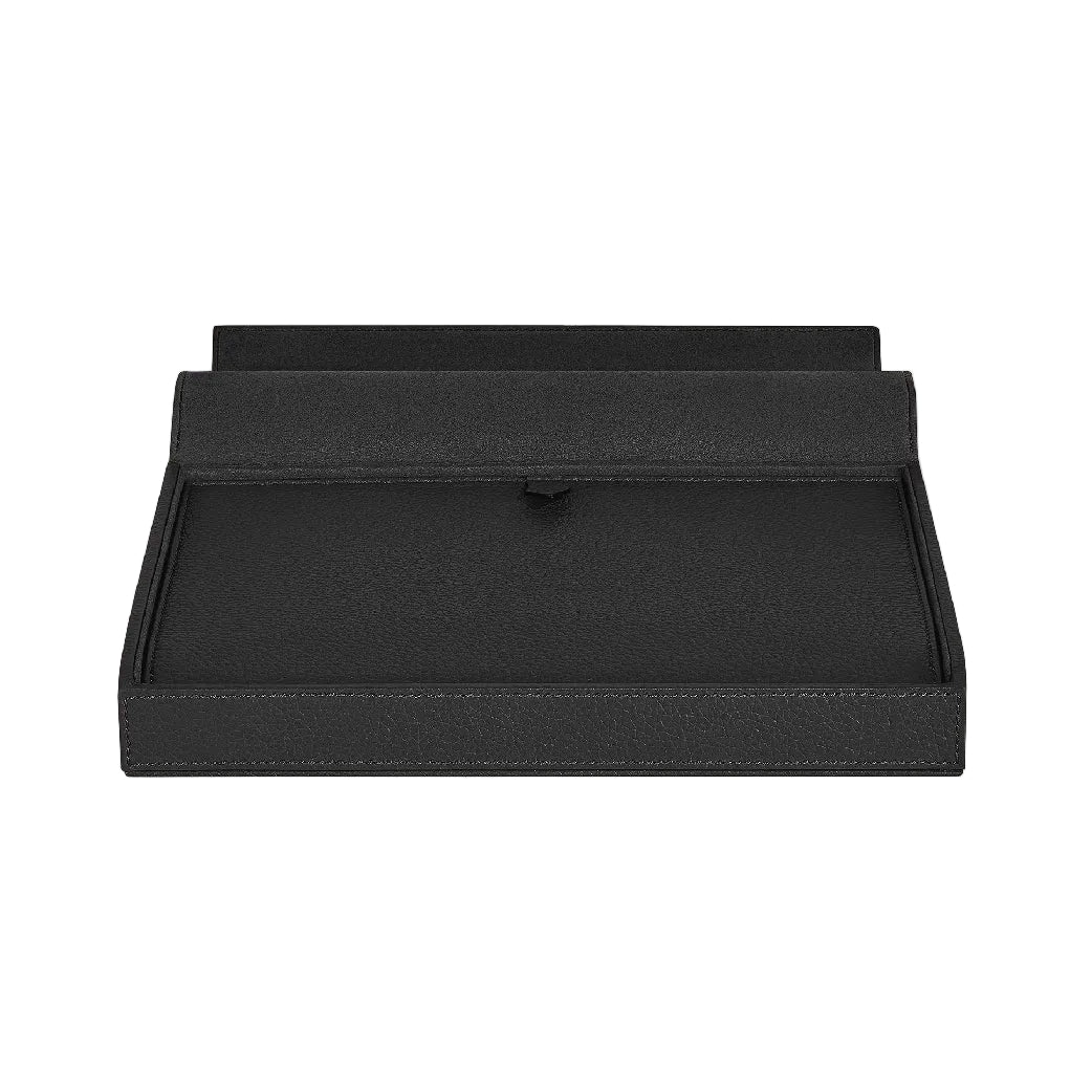 Travel Box for 8 Writing Instruments in Black Grained Leather