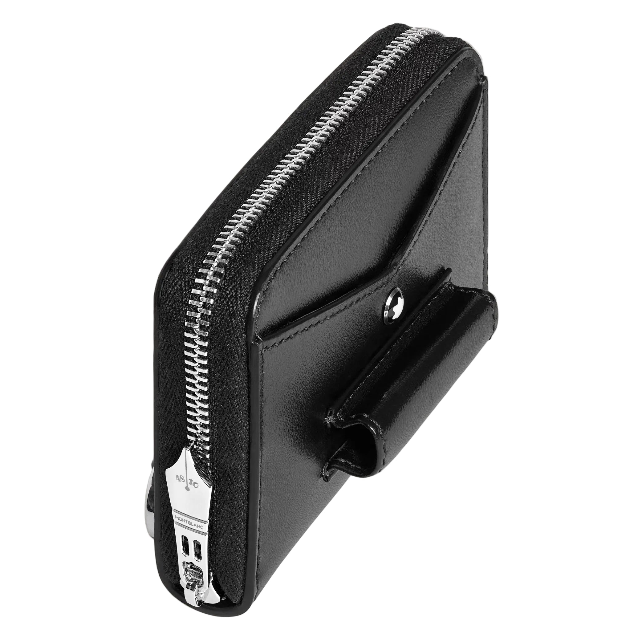 Meisterstück Black Mini Wallet 2cc with Zip and Pen Loop