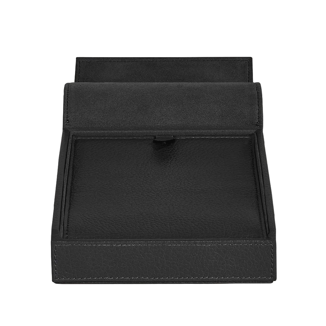 Travel Box for 4 Writing Instruments in Black Grain Leather