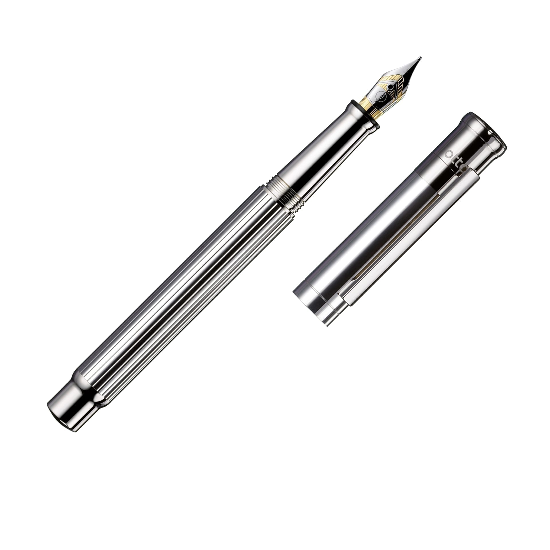 design04 Striped Guilloché Sterling Silver Fountain Pen