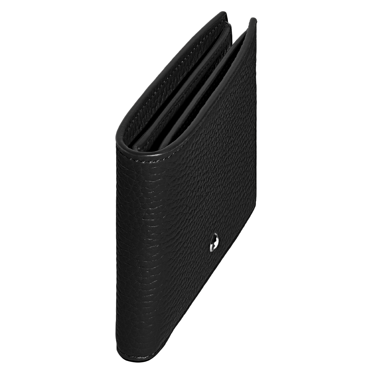 Grain Black Wallet 4cc with Coin Case