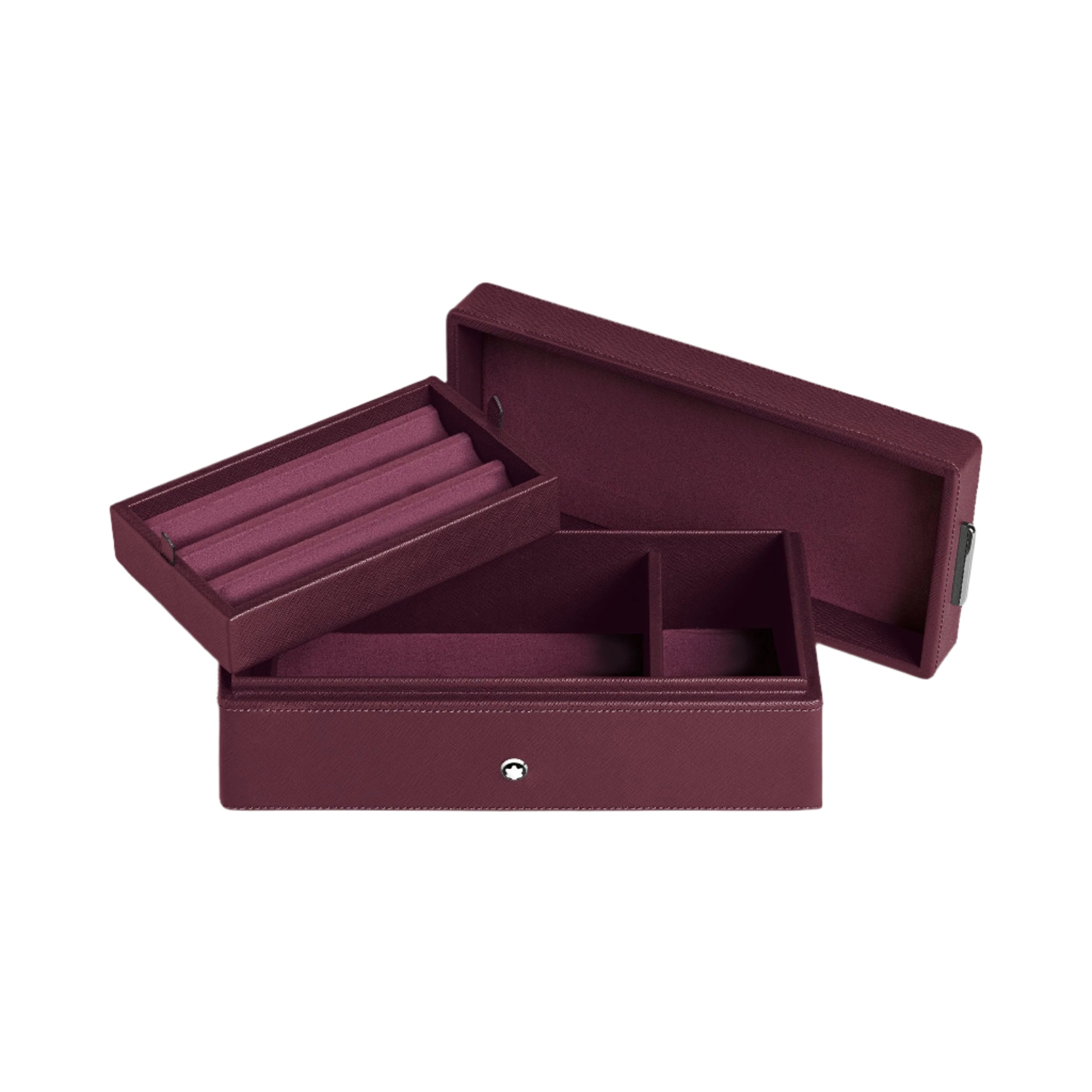 Pen Box in Cassis Saffiano Leather