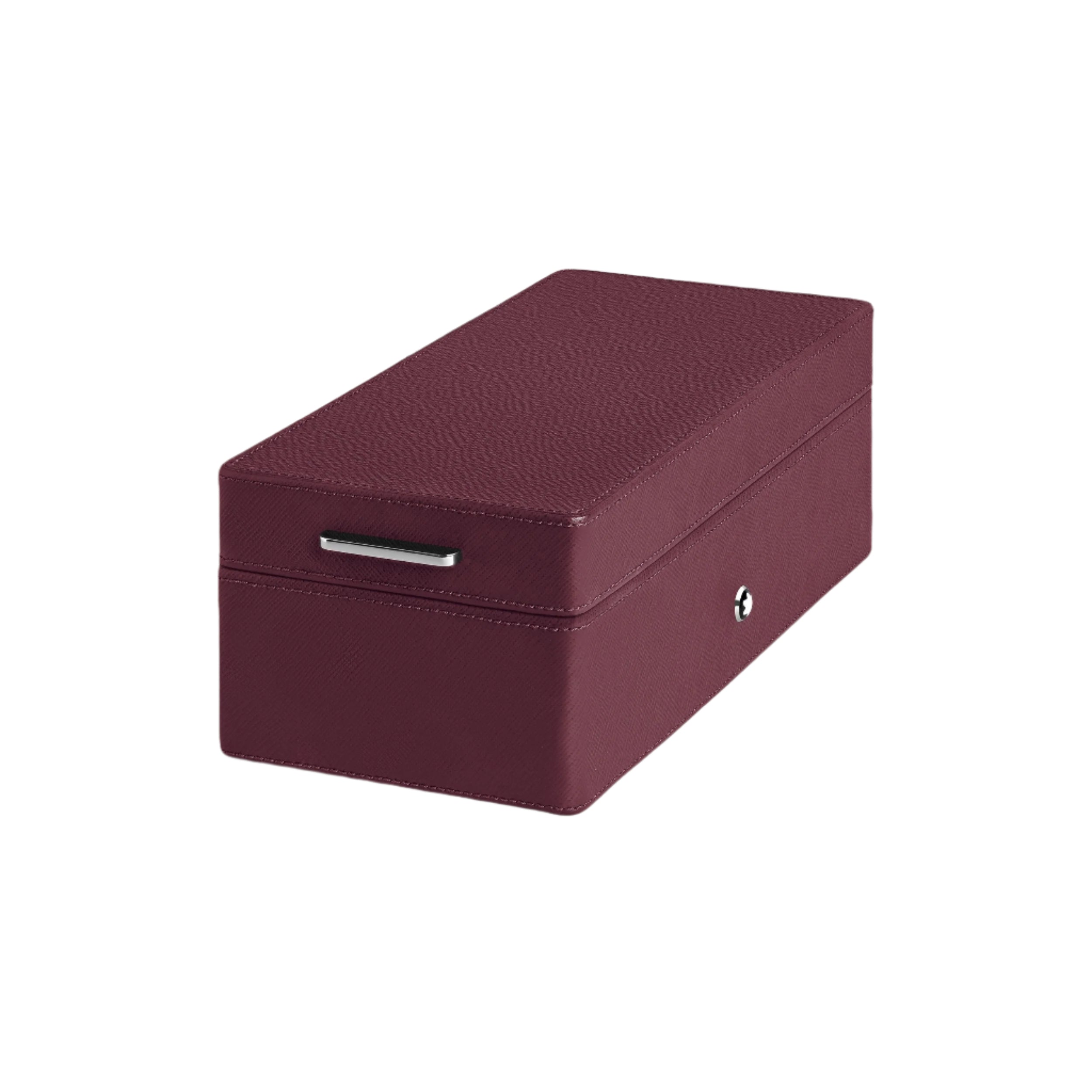 Pen Box in Cassis Saffiano Leather