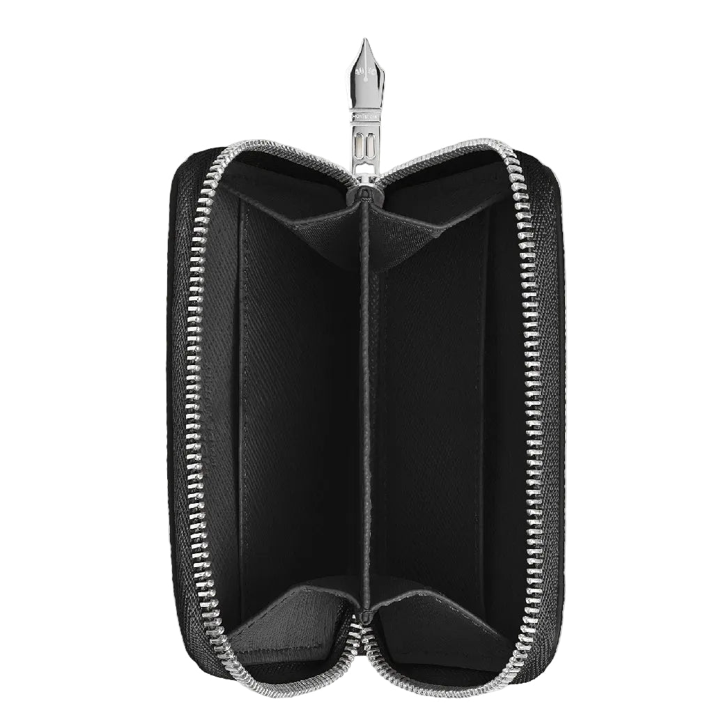 Sartorial Black Mini Wallet with Zip 2cc