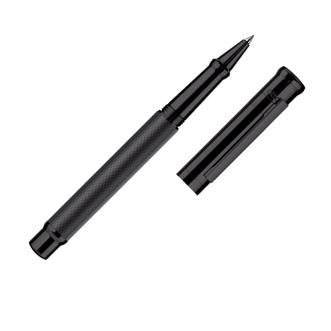 design04 Rollerball PVD nero opaco a scacchi