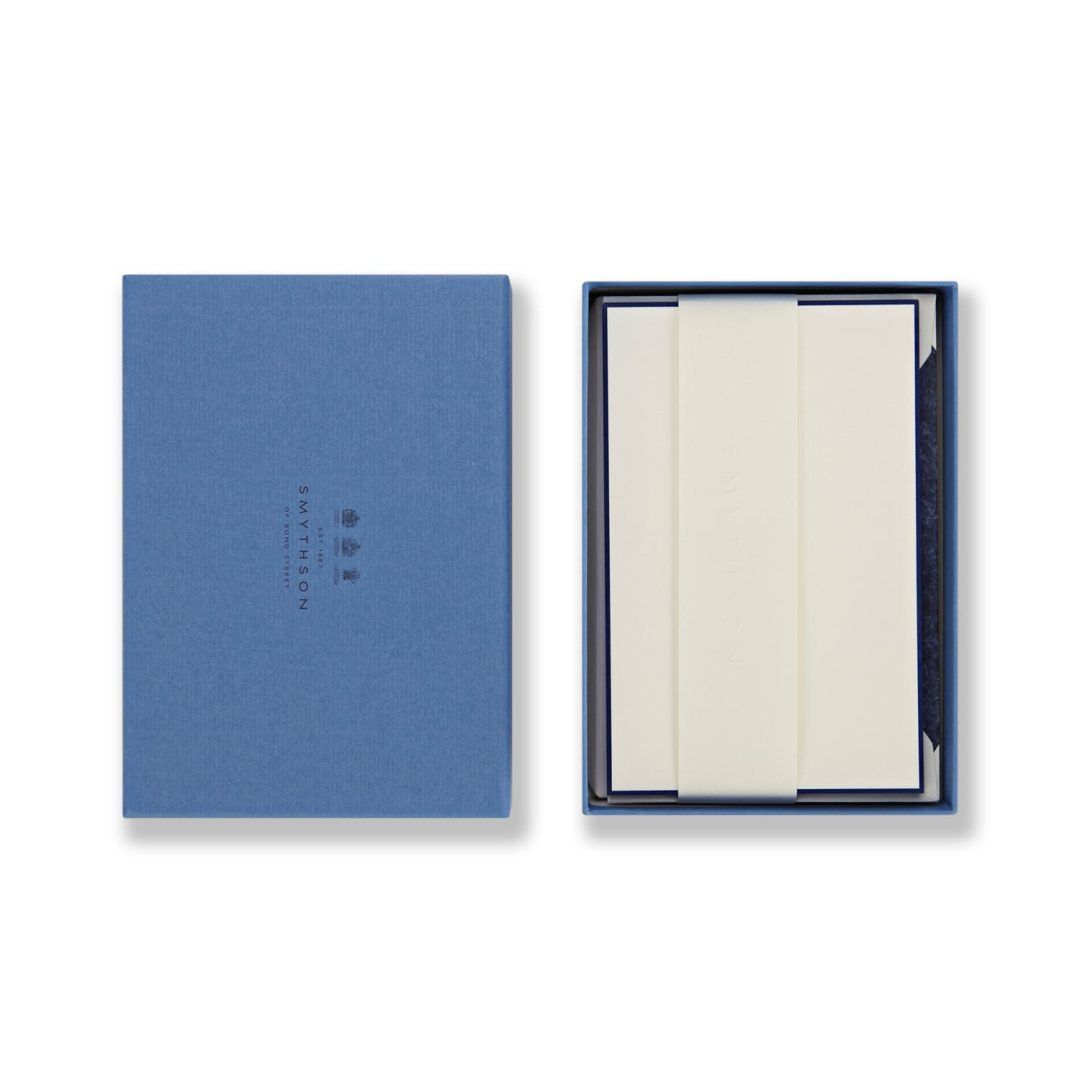 SMYTHSON Navy Bordered Correspondence Cards