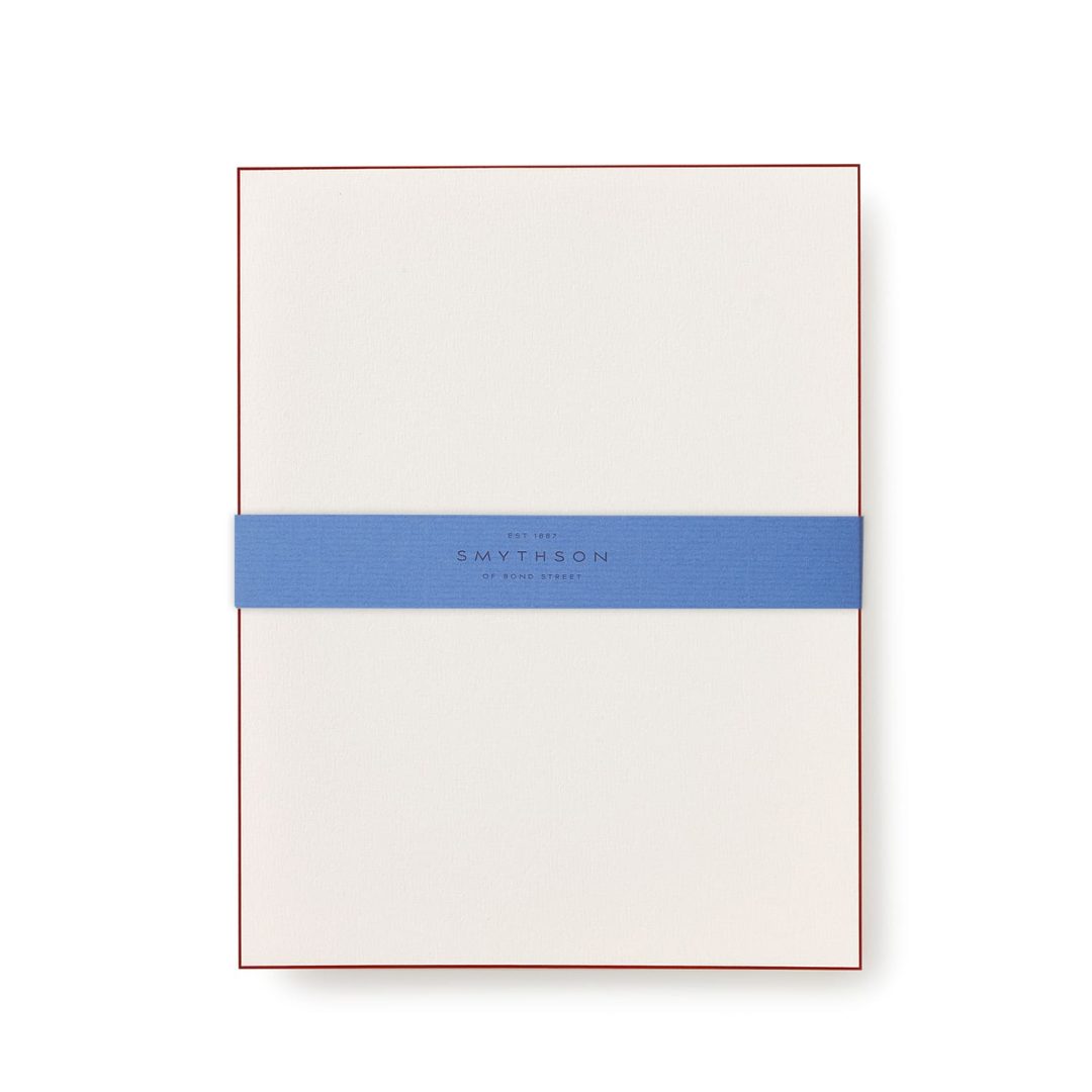 SMYTHSON Poinsettia Red Bordered Kings Writing Paper