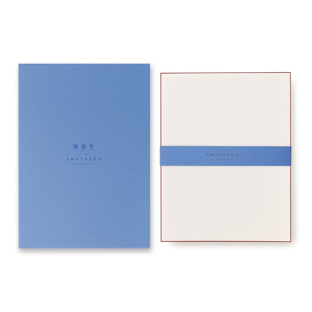 SMYTHSON Poinsettia Red Bordered Kings Writing Paper