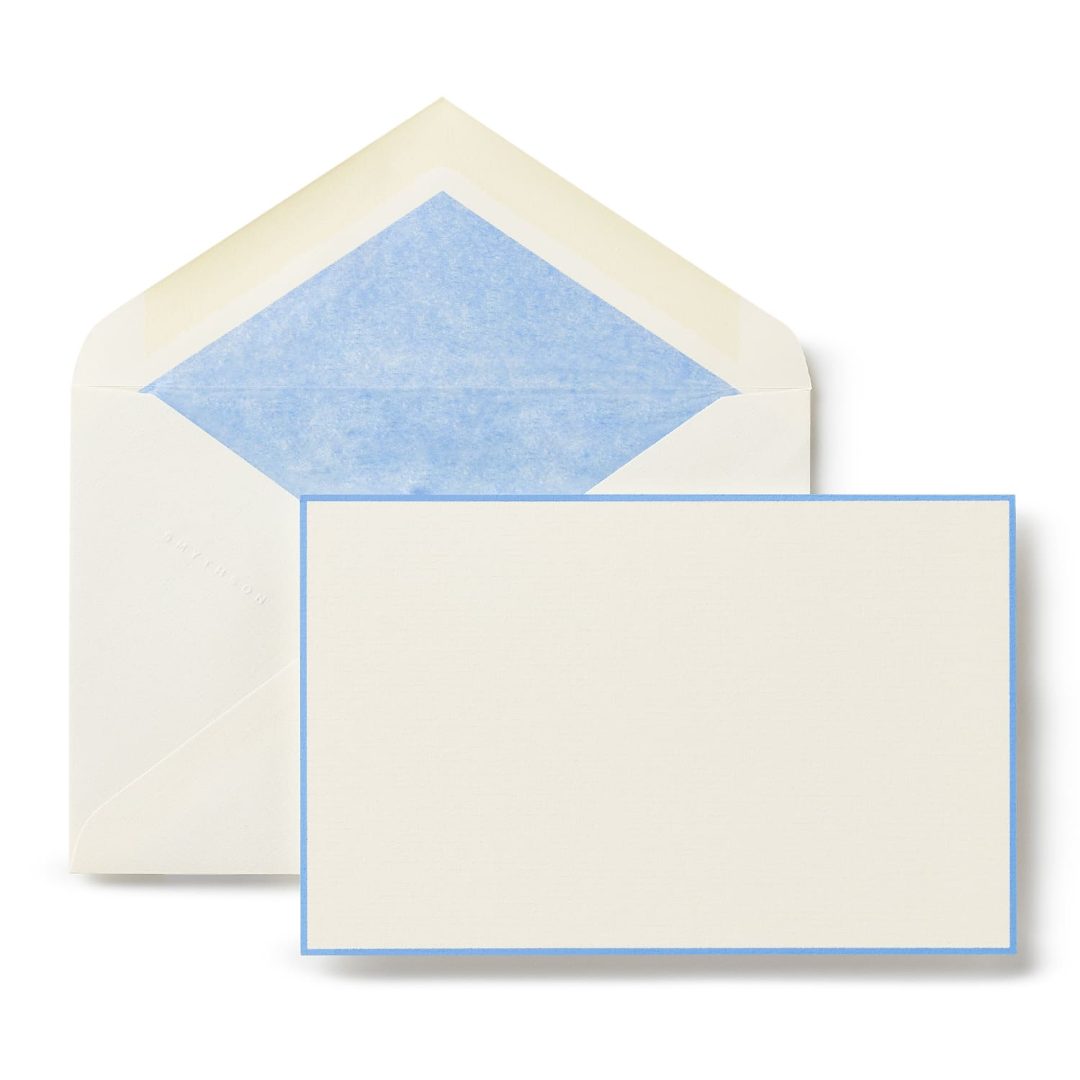 SMYTHSON Nile Blue Bordered Correspondence Cards